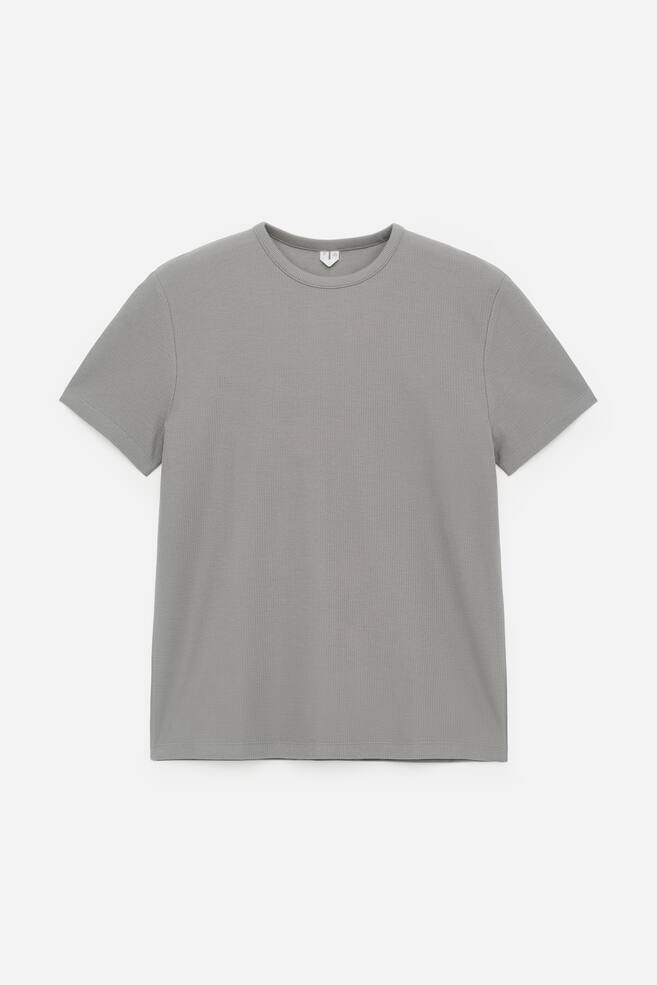 Fitted Cotton T-Shirt - Grey/Black - 1
