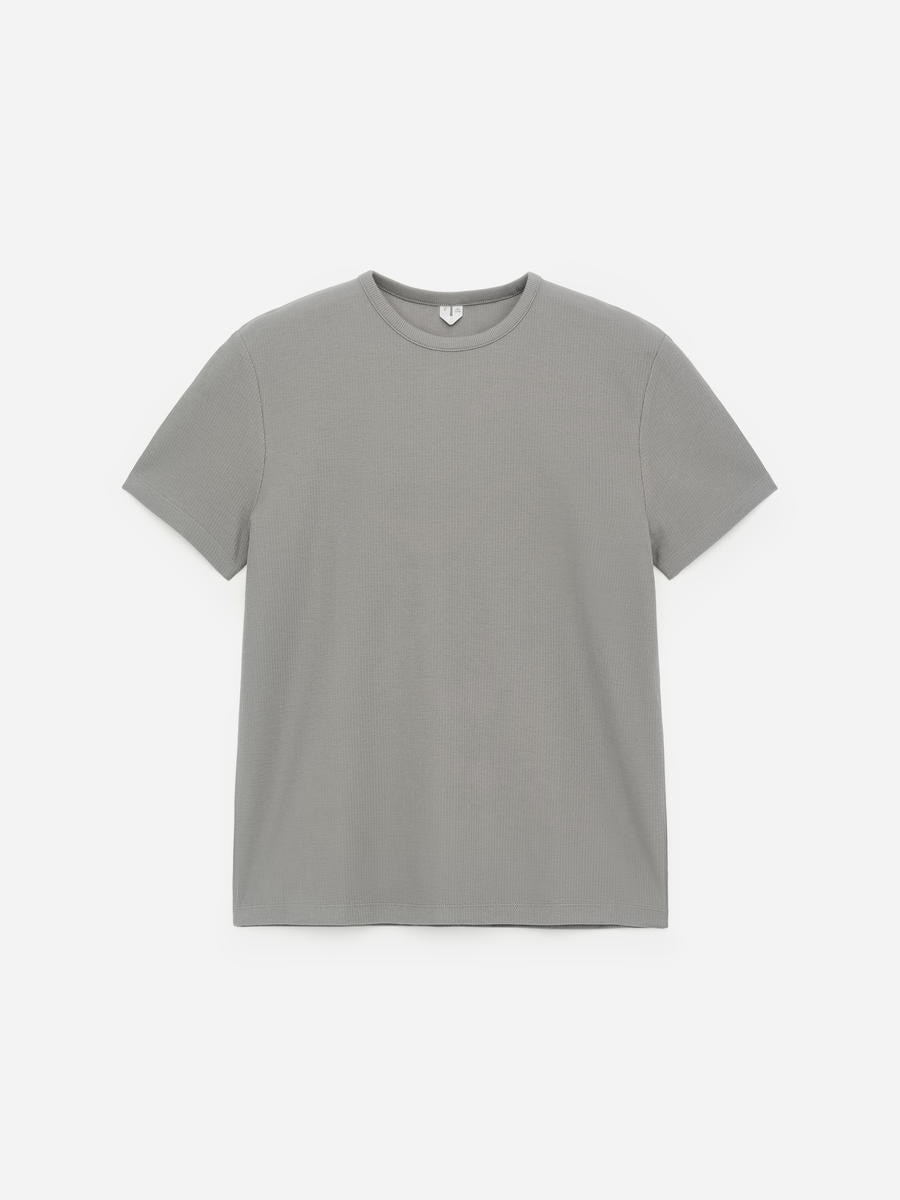 ARKET Men's  Fitted Cotton T-Shirt Grey,  size S
