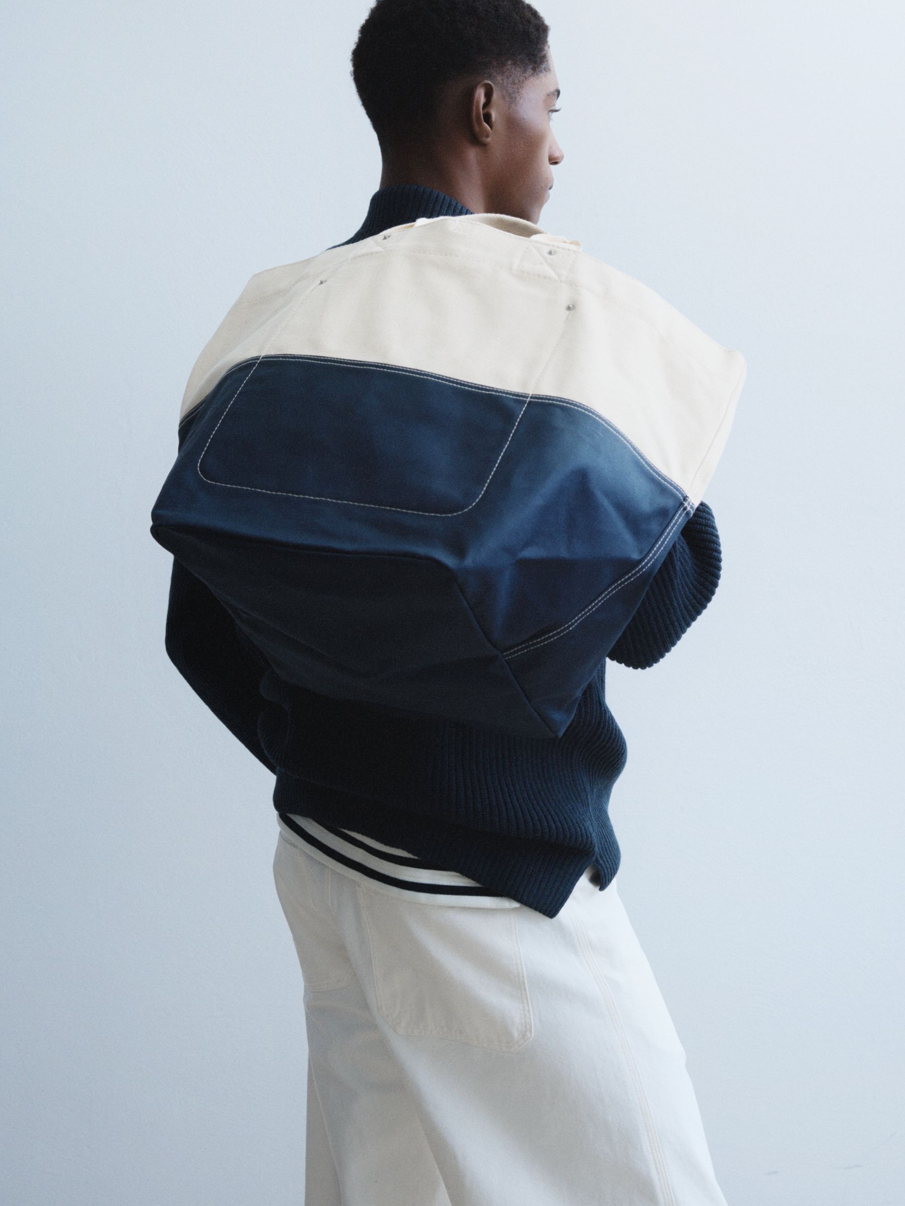 Waxed Canvas Tote - Off White/Blue - Men - StillMedia/Environmental - 1