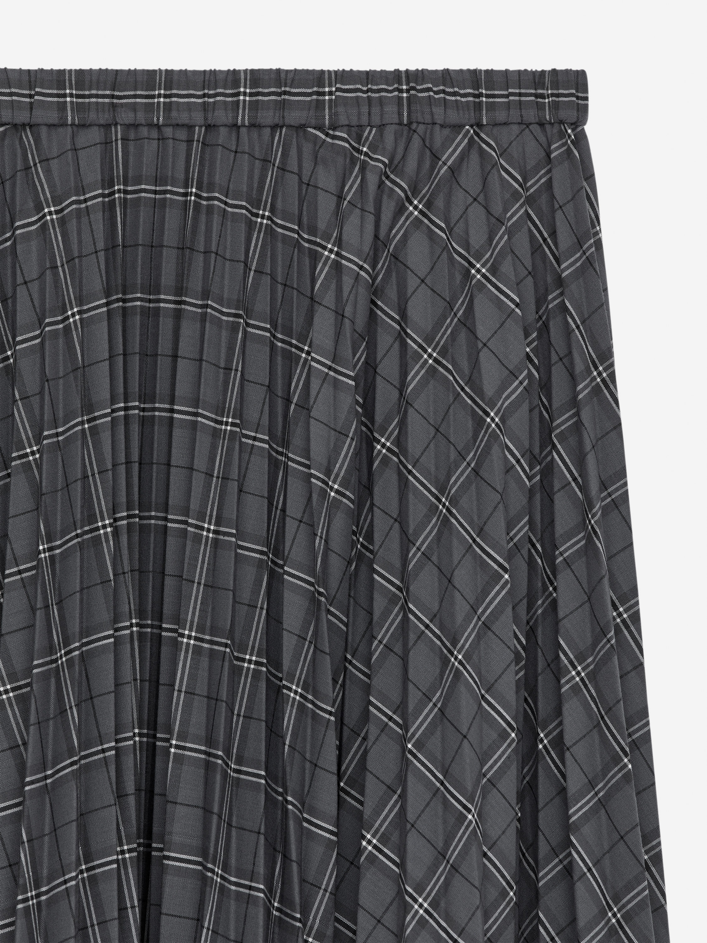 Pleated Skirt - Grey/Checkered - Regular fit - Women - StillMedia/DescriptiveDetail - 1