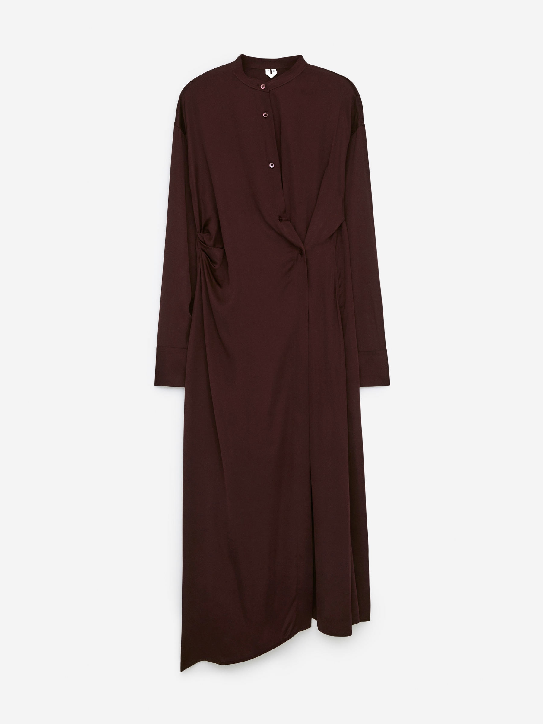 Midi Drape Dress-Red-13543