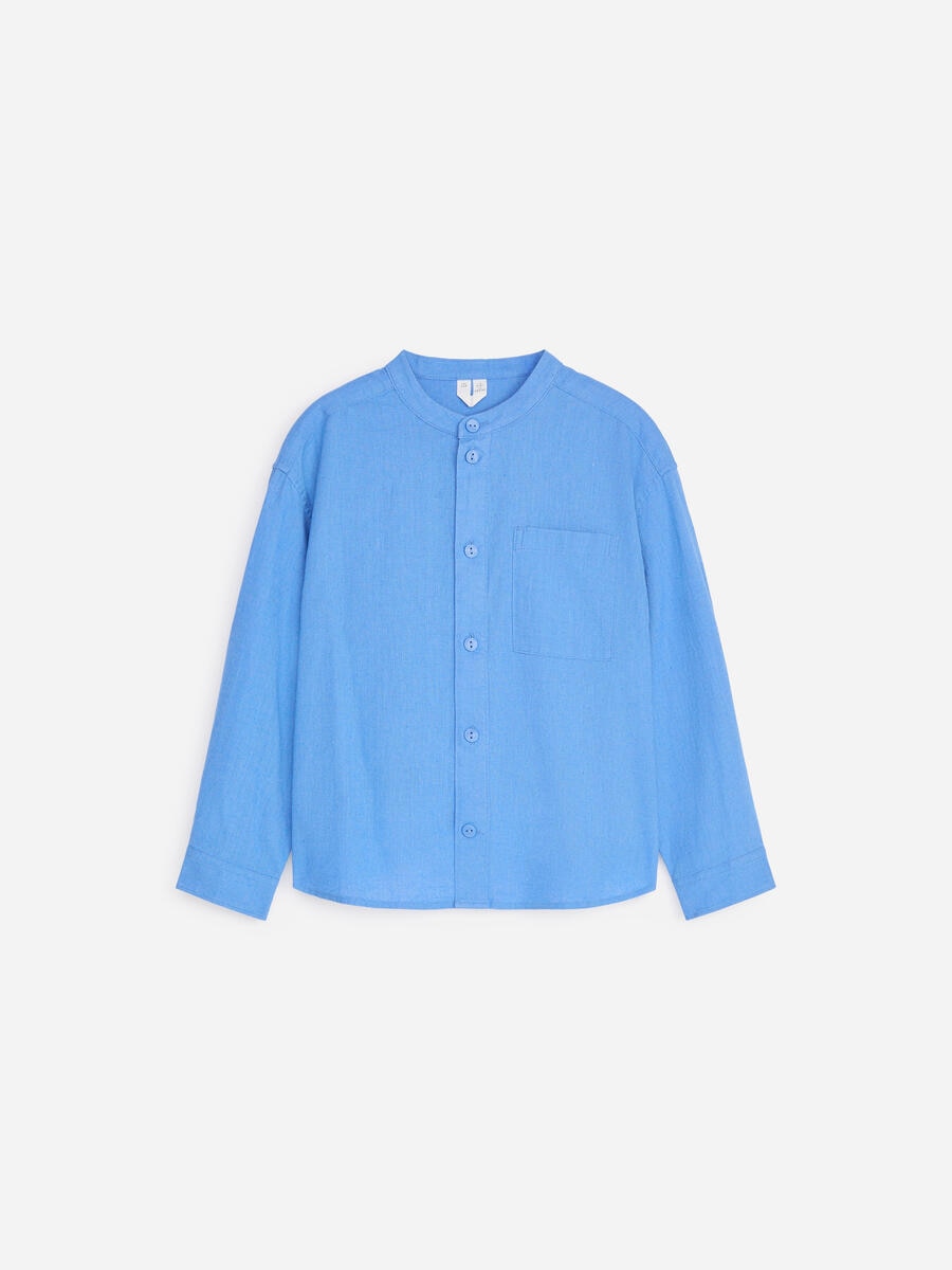 ARKET Boys  Linen Blend Shirt Blue,  size 140