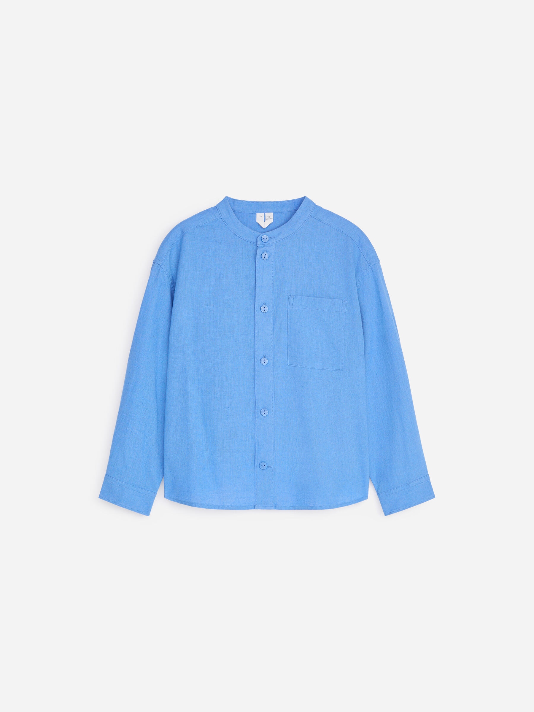 Linen Blend Shirt-#657CBE-19241