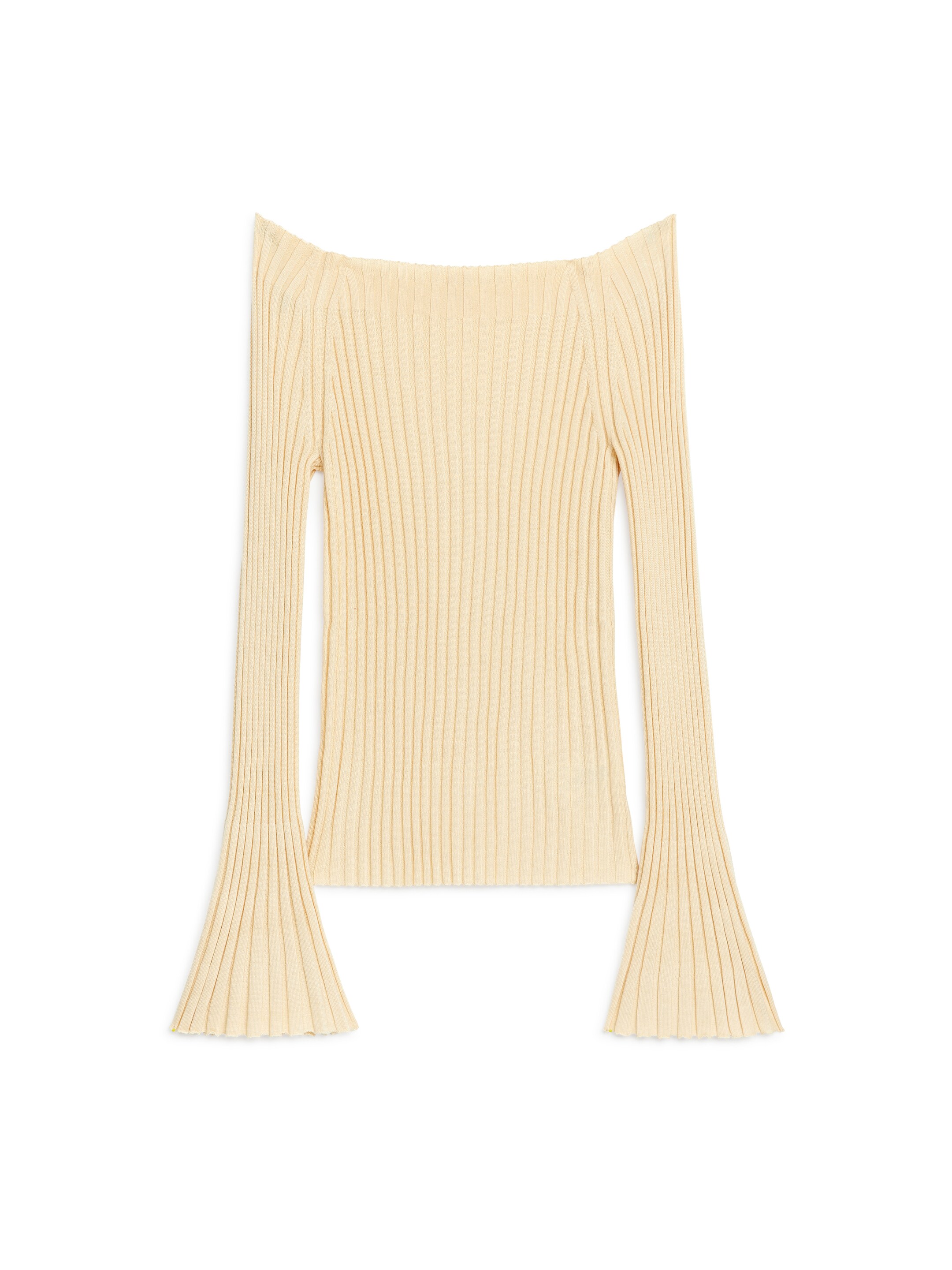 Ingrandisci l'immagine: Off-Shoulder Rib Jumper - Beige - DONNA | H&M CH 1