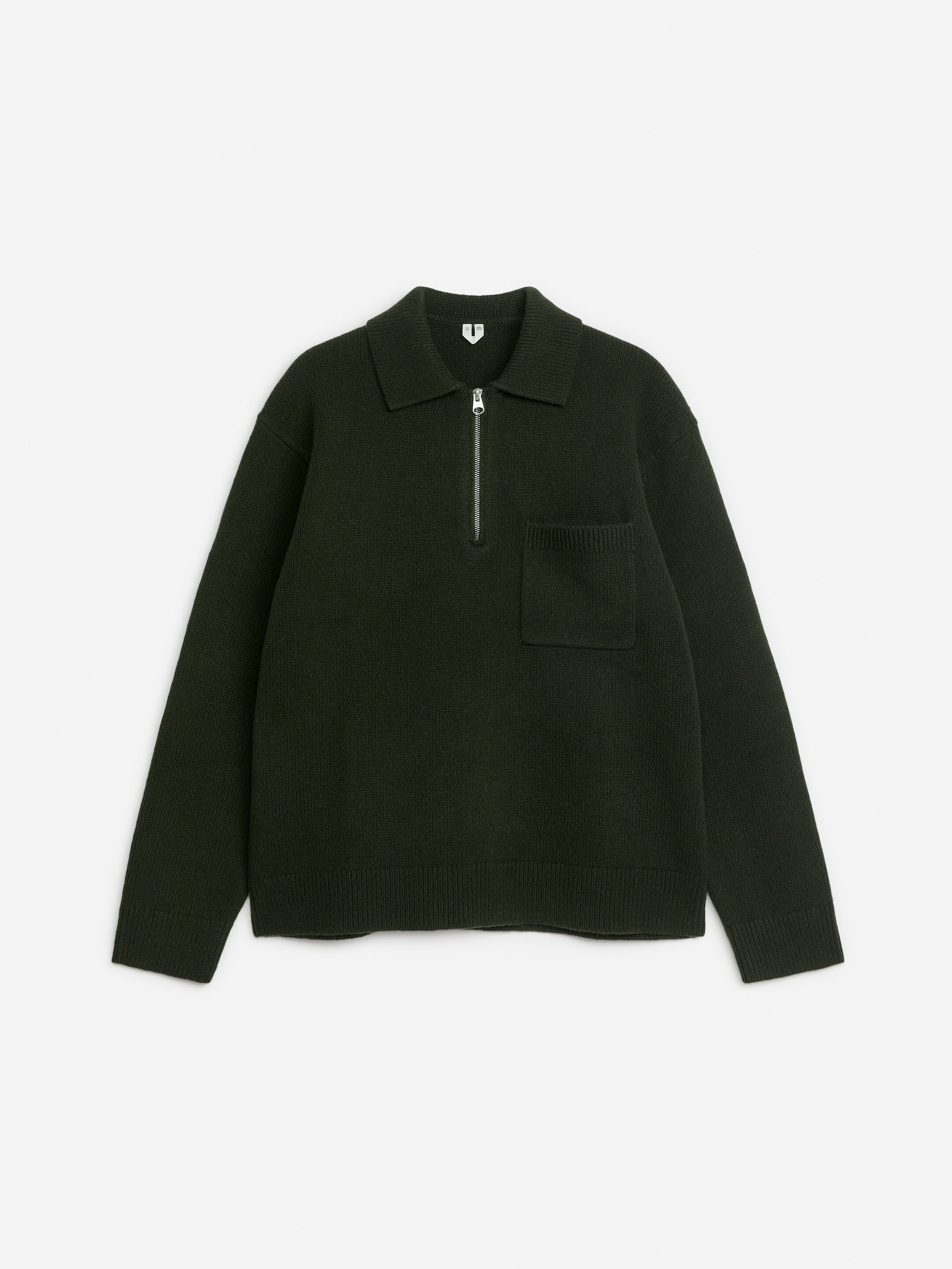 Agrandir l'image: Polo en maille de laine avec fermeture éclair - Vert foncé - HOMME | H&M CH 5