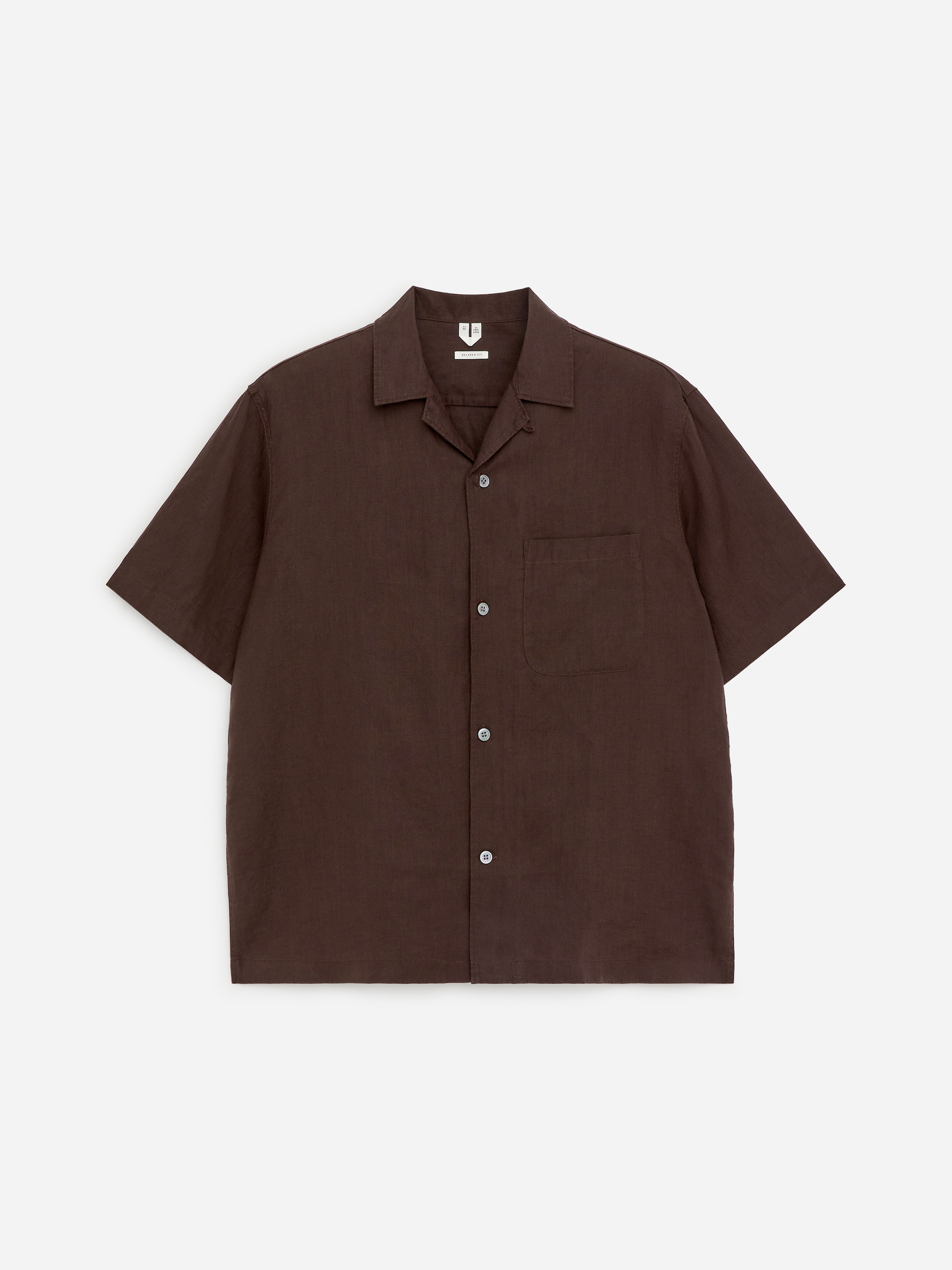 Relaxed Linen Resort Shirt-Brown-18932
