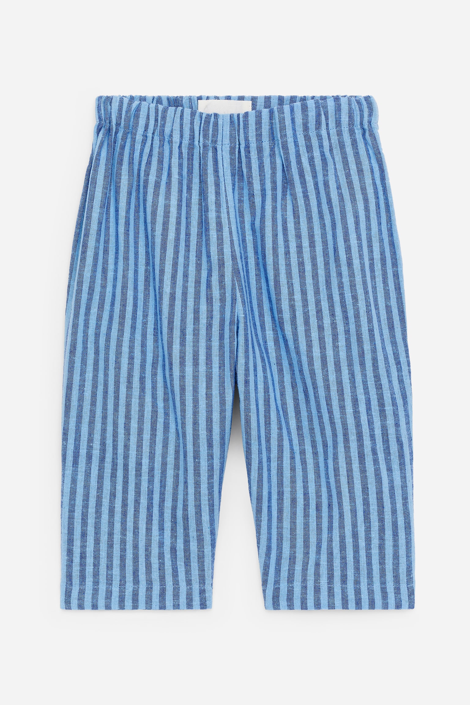 Pantaloni din in și bumbac - Albastru/Dungat/Roz/Alb - 1