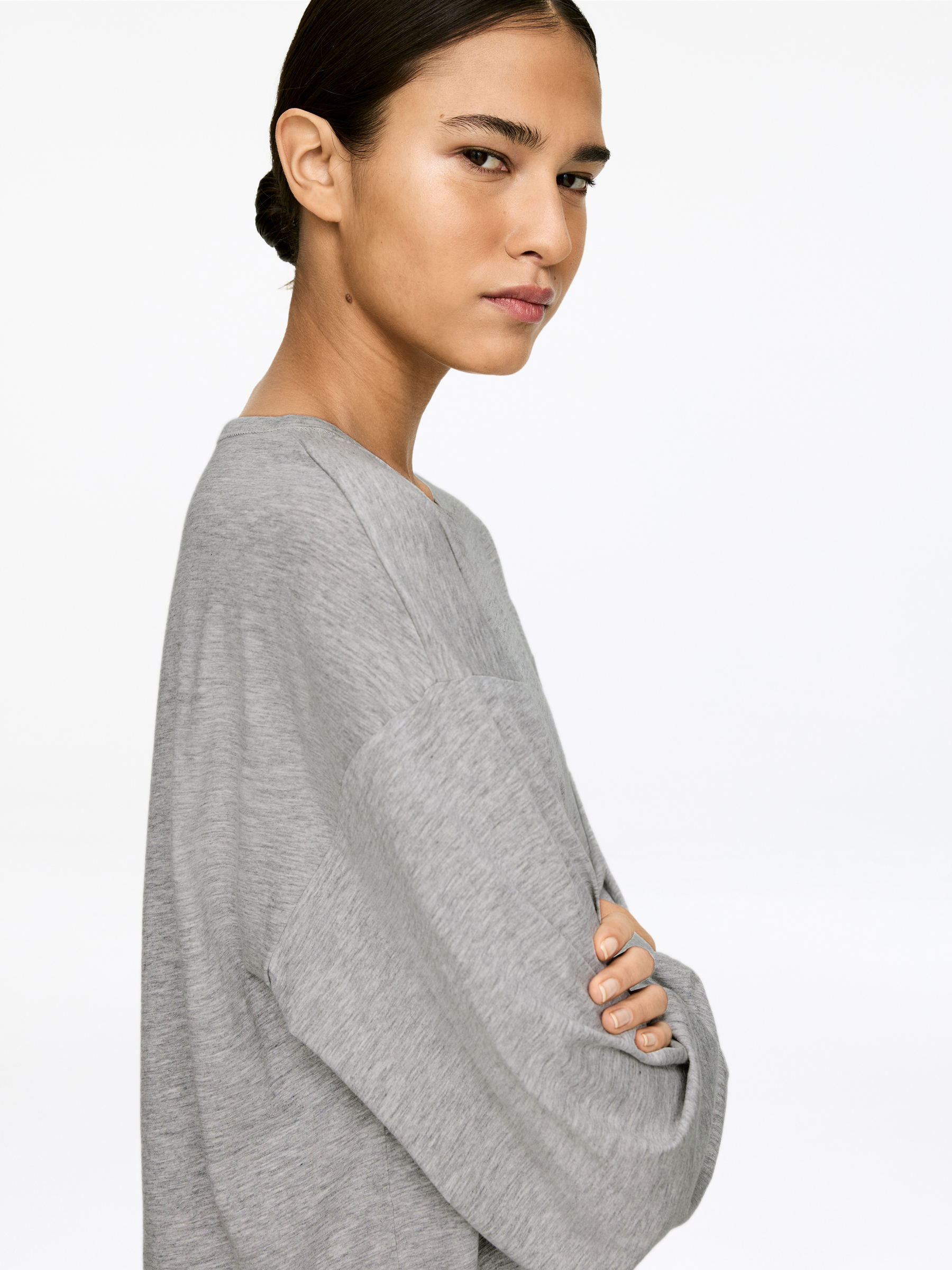 Long-Sleeve T-Shirt - Grey - Loose fit - Women - StillMedia/Lookbook - 3