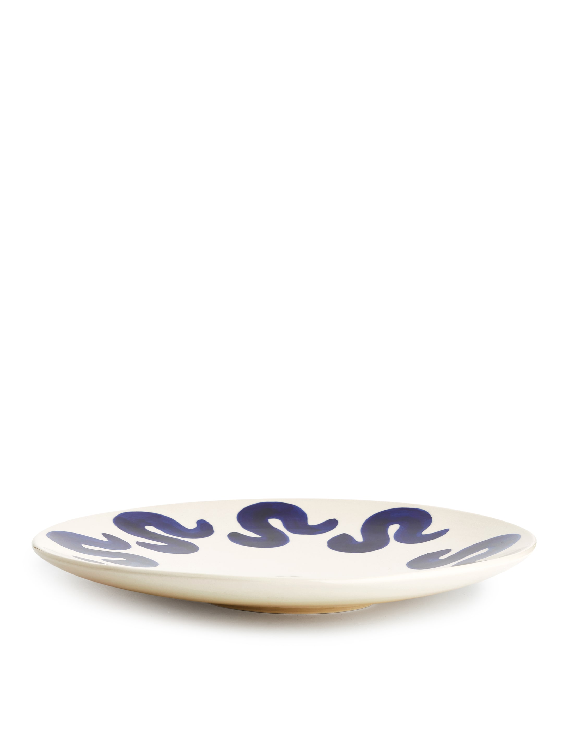 Näytä suurempi kuva: Kivikeraaminen lautanen 27 cm - Valkoinen/sininen - Home All | H&M FI 2