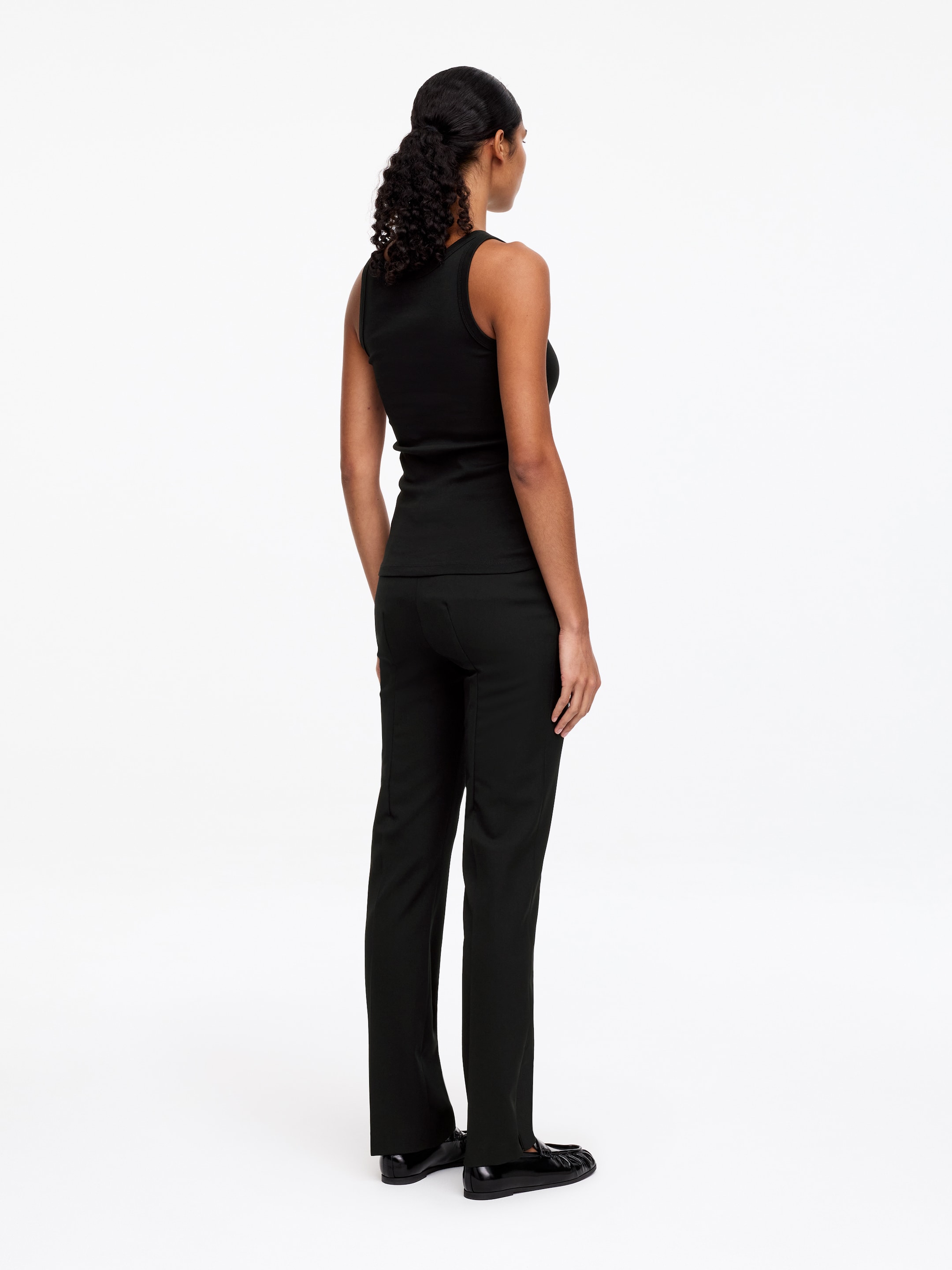 Rib Tank Top - Black - Slim fit - Women - StillMedia/Lookbook - 37