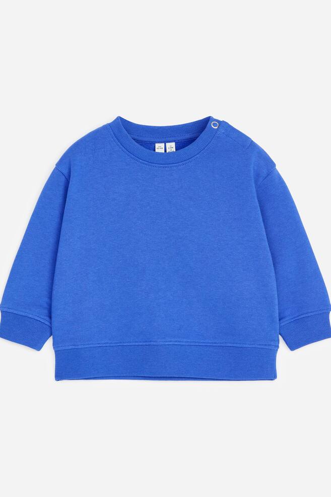 Sweatshirt aus Baumwolle - Blau/Grün/Beige - 1