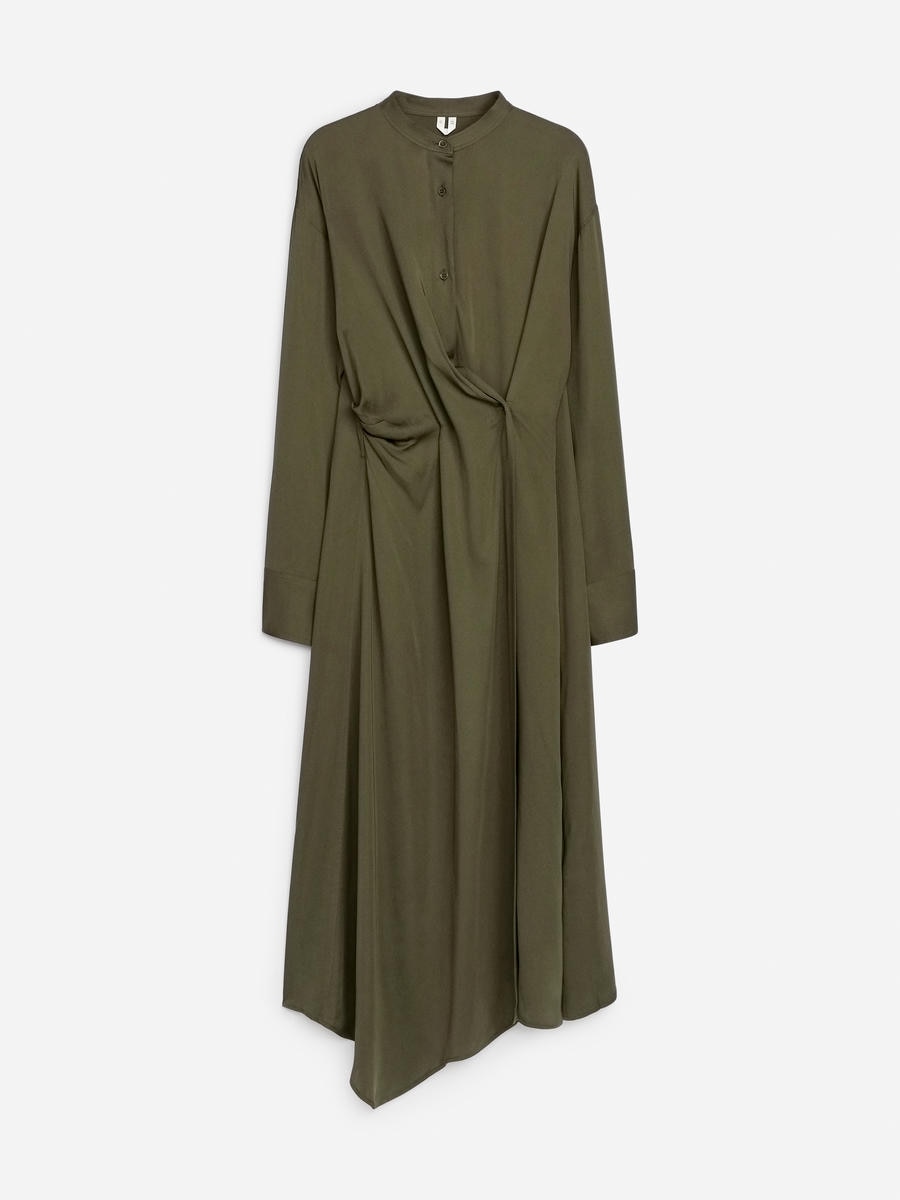 ARKET Women's  Midi Drape Dress Green,  size 36