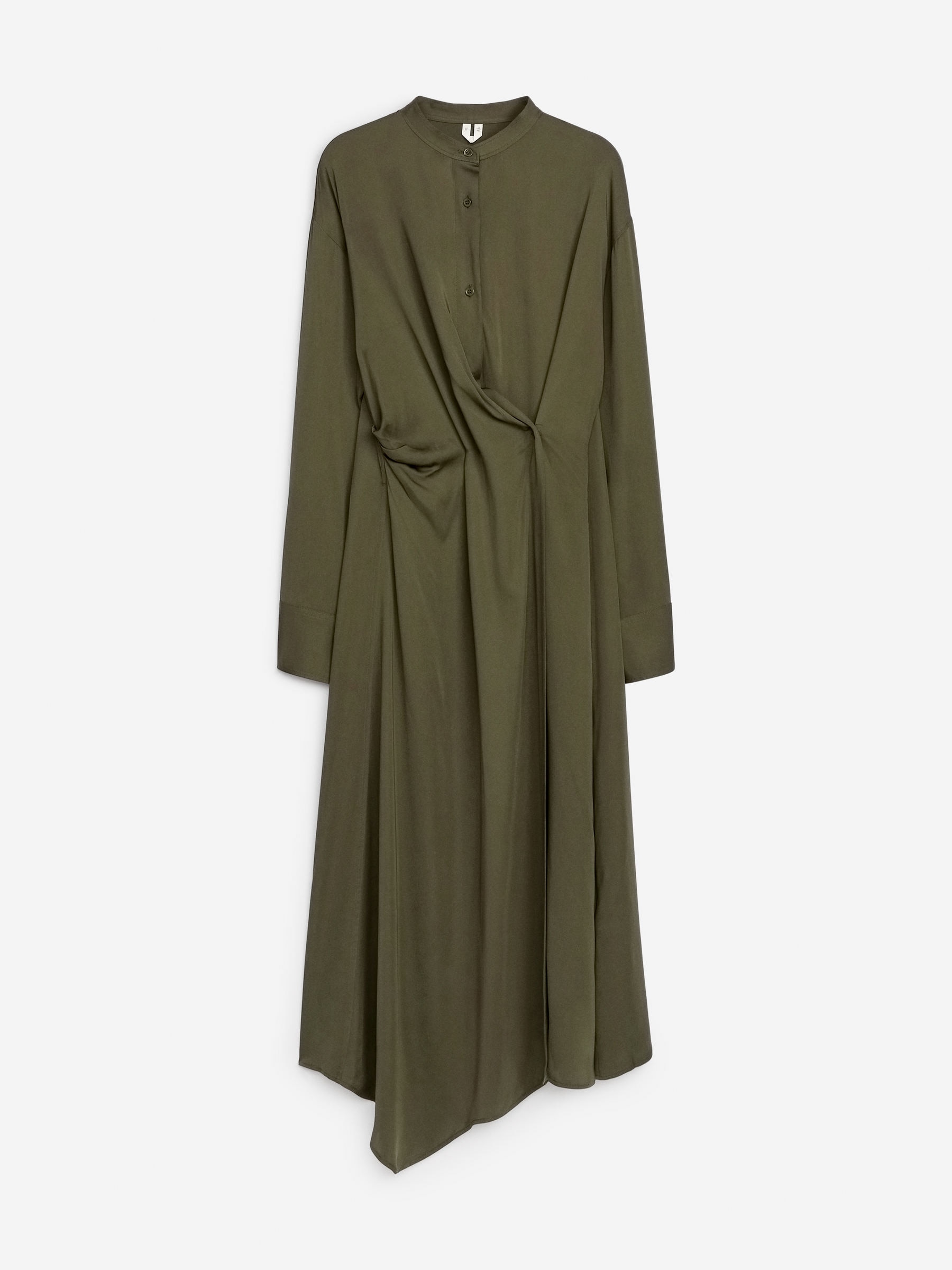 Robe midi drapée - Vert kaki - Regular fit - Femme - StillMedia/DescriptiveStillLife - 1