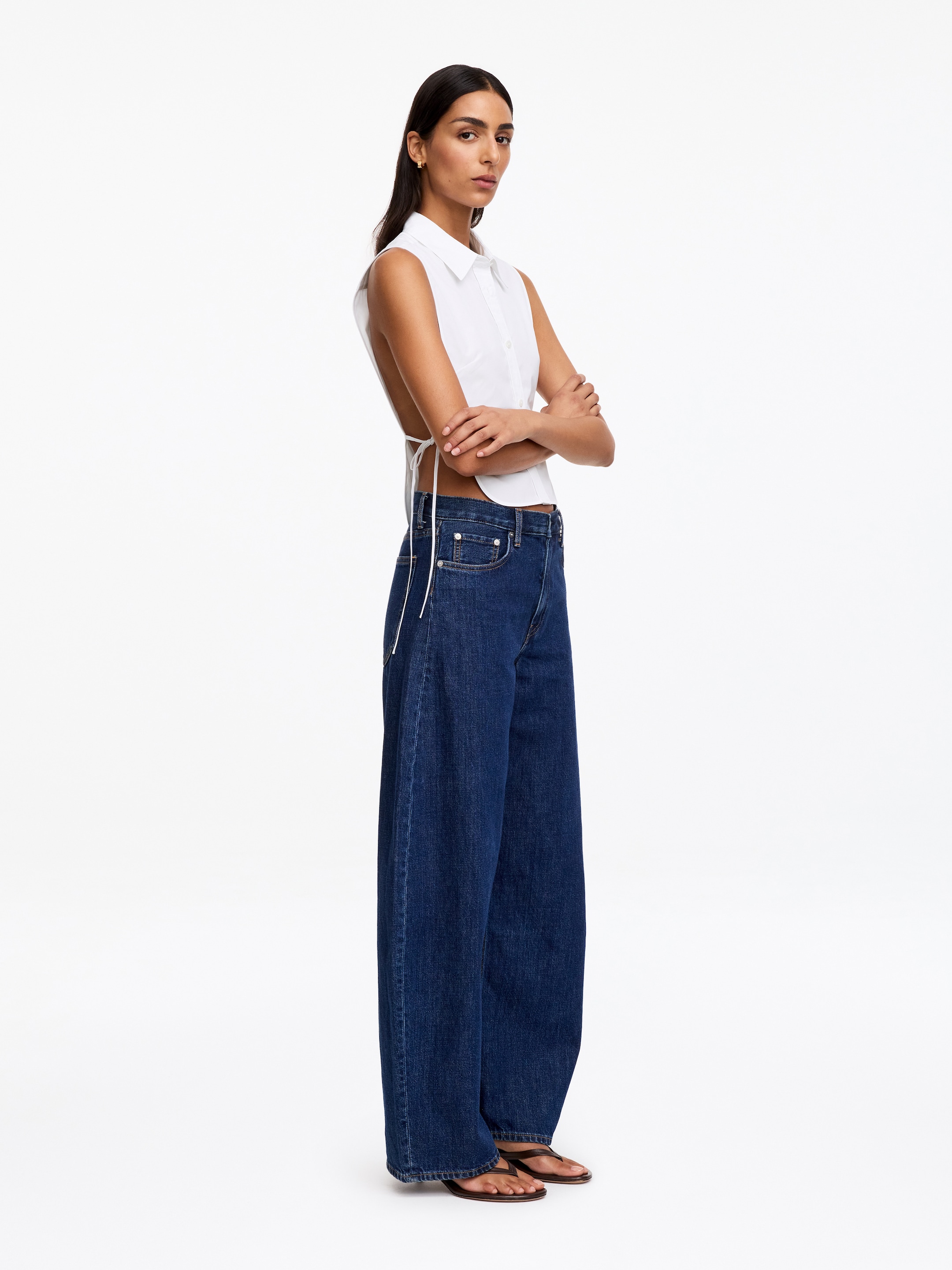 Cotton Bib Shirt - White - Regular fit - Women - StillMedia/Lookbook - 2