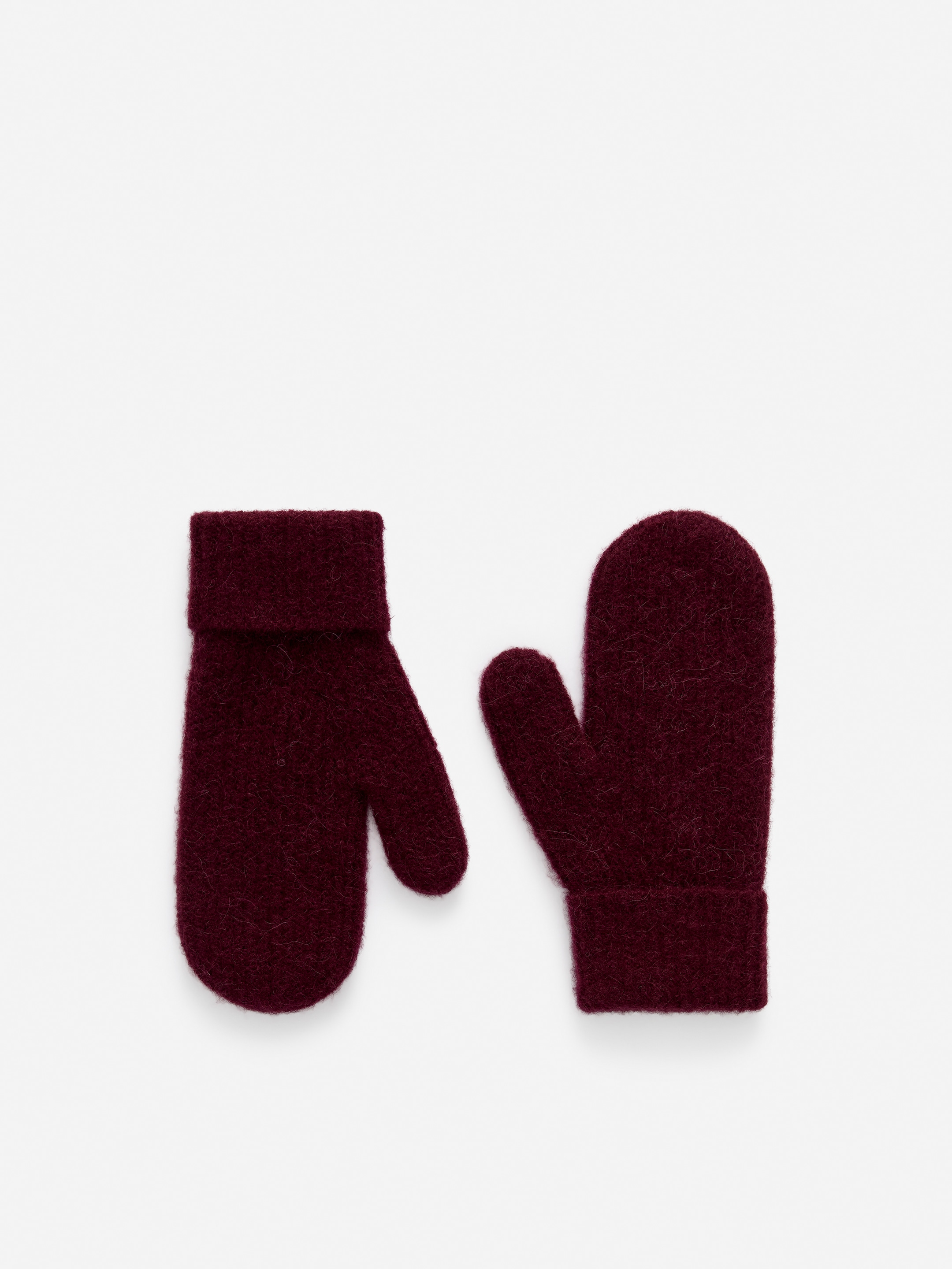 Wool-Alpaca Blend Mittens-#5F353C-17373