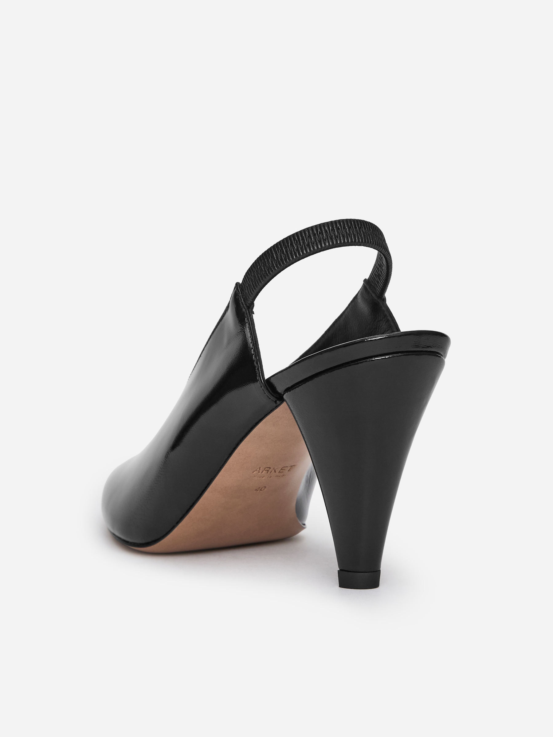 Slingback Leather Pumps - Black - Women - StillMedia/DescriptiveStillLife - 3