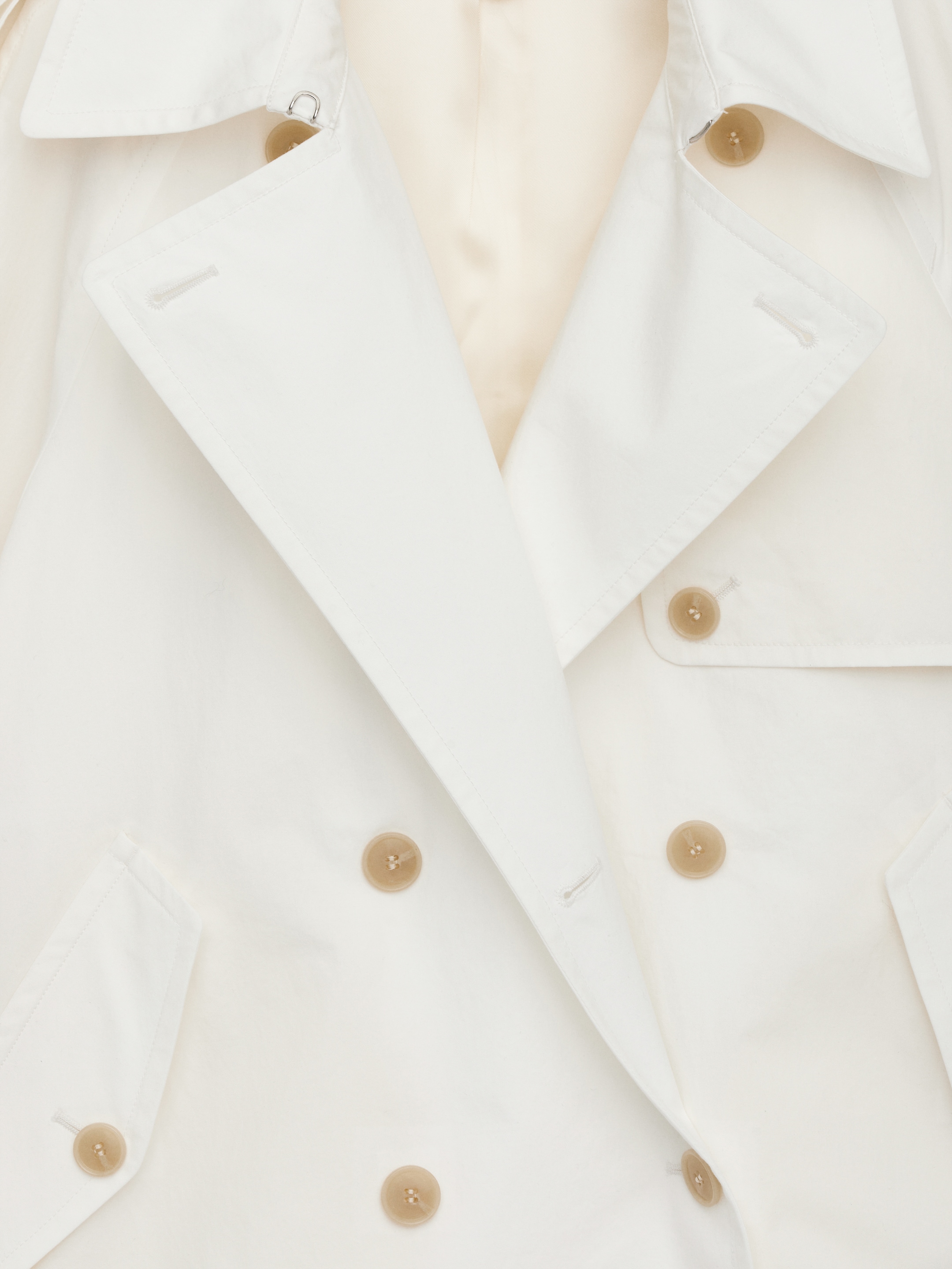 Short Trench Coat - Dusty White - Regular fit - Women - StillMedia/DescriptiveDetail - 2