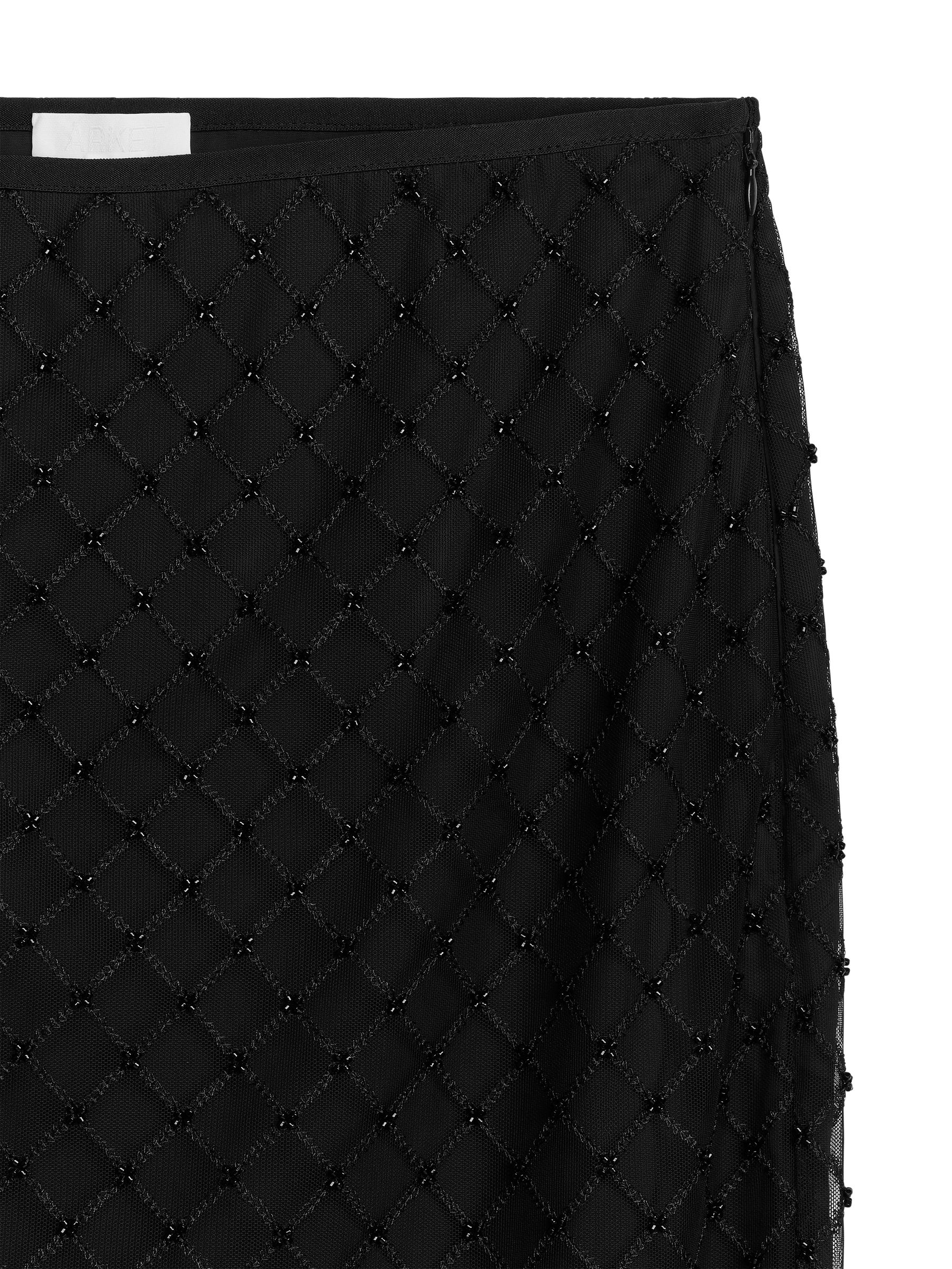 Sequined Net Skirt - Black - Regular fit - Women - StillMedia/DescriptiveDetail - 1