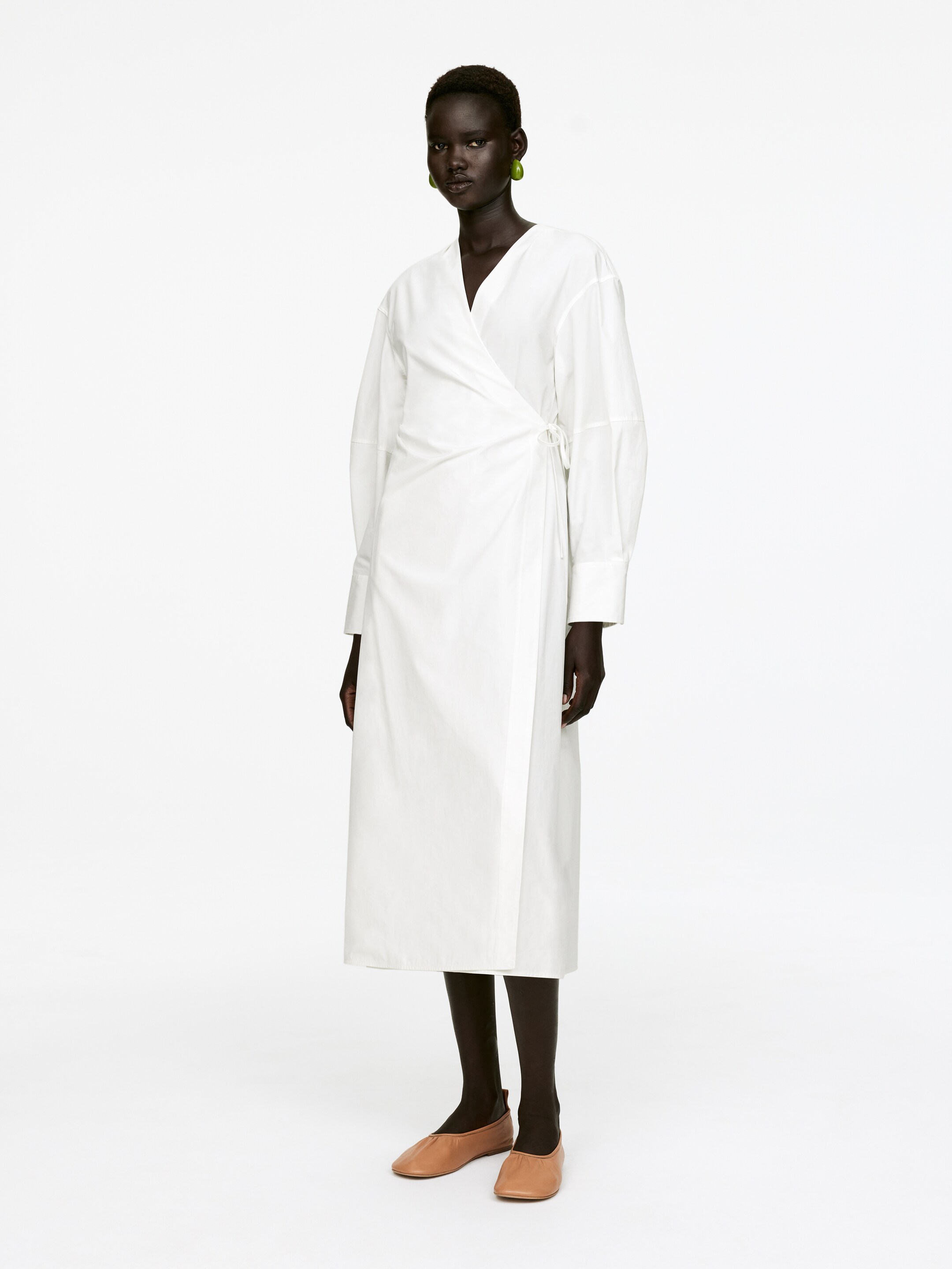 Größeres Bild ansehen: Wickelkleid aus Baumwolle - Weiß - Ladies | H&M DE 3
