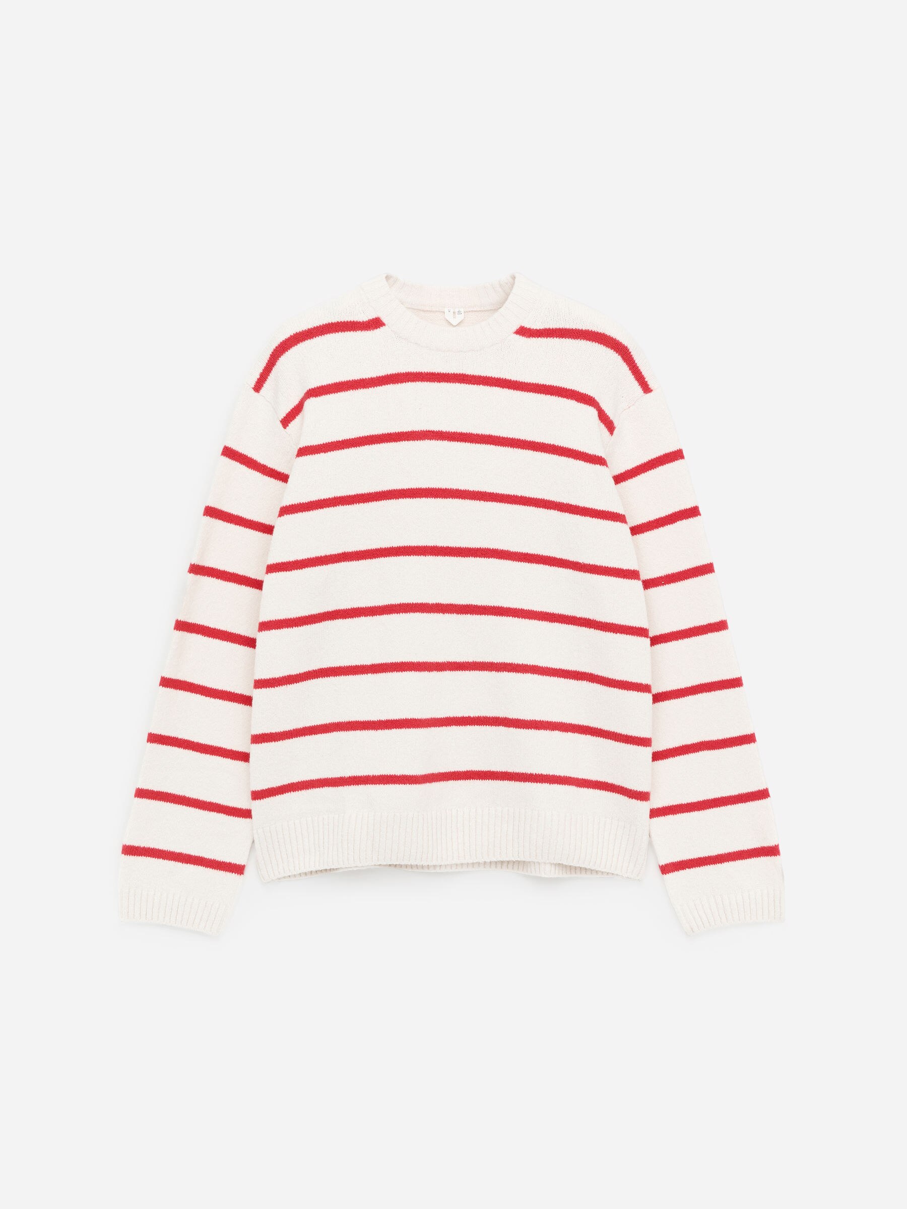 Relaxed Cotton Blend Jumper - Off White/Red - Relaxed fit - Men - StillMedia/DescriptiveStillLife - 1