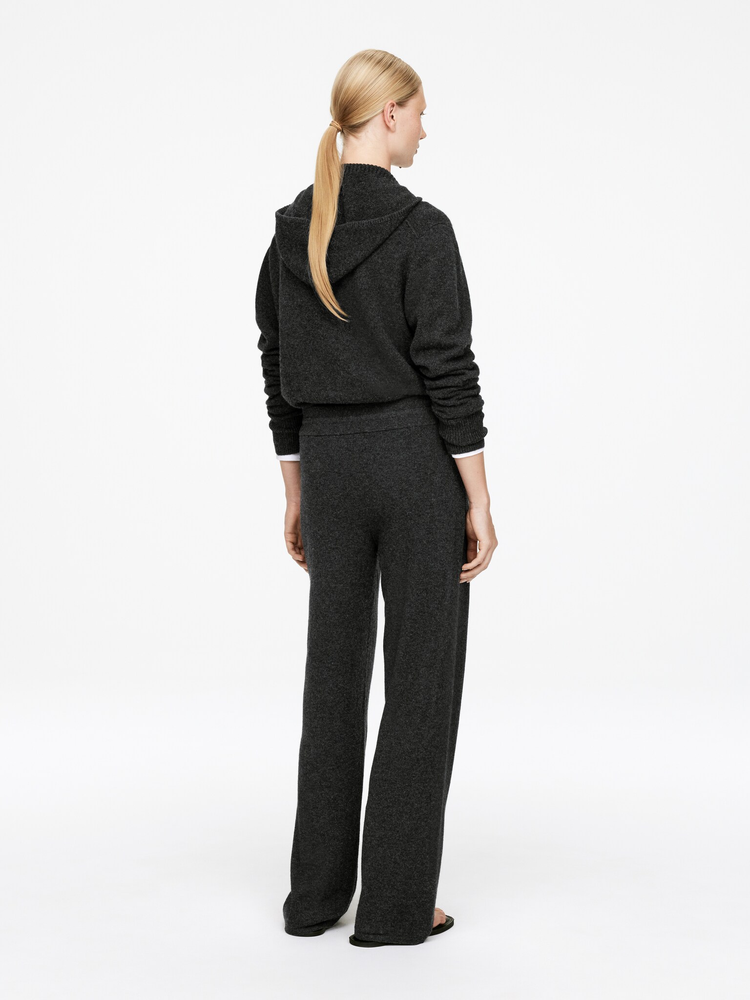 Pantalon en pur cachemire - Gris foncé/Beige chiné - 3
