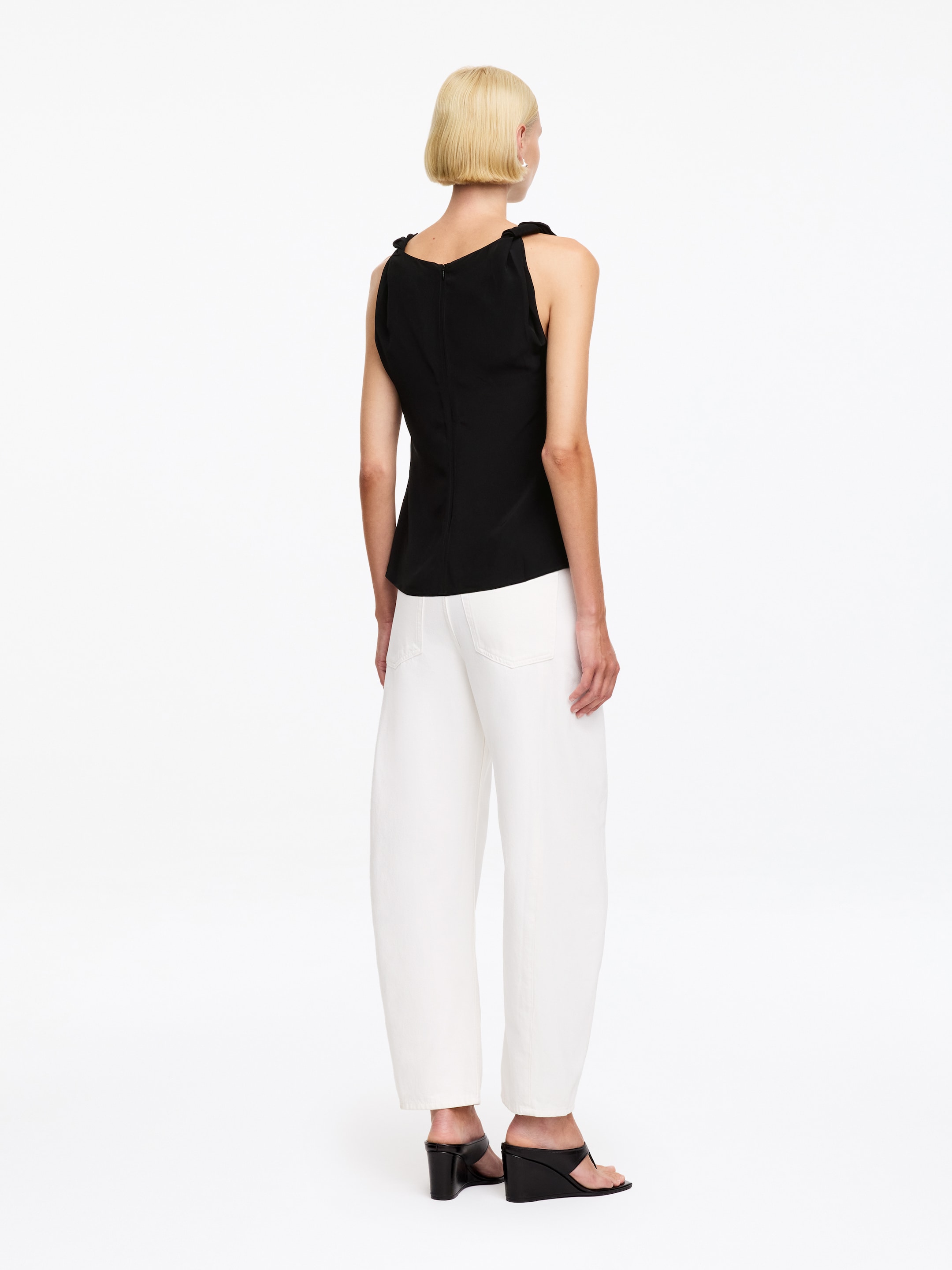 Top con spalline ritorte - Nero - Regular fit - Women - StillMedia/Lookbook - 3