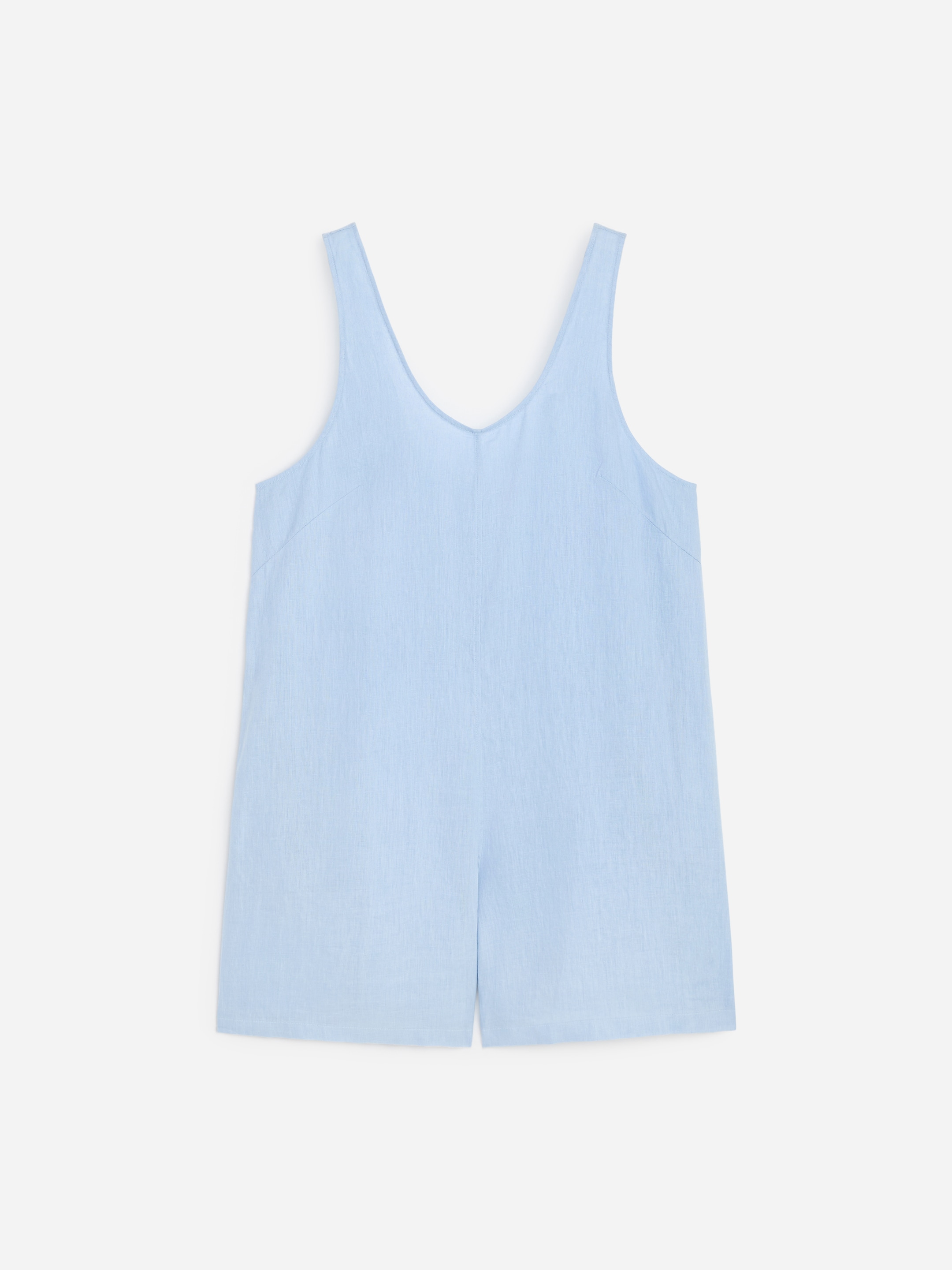 Short Linen Jumpsuit - Dusty blue - Regular fit - Women - StillMedia/DescriptiveStillLife - 1