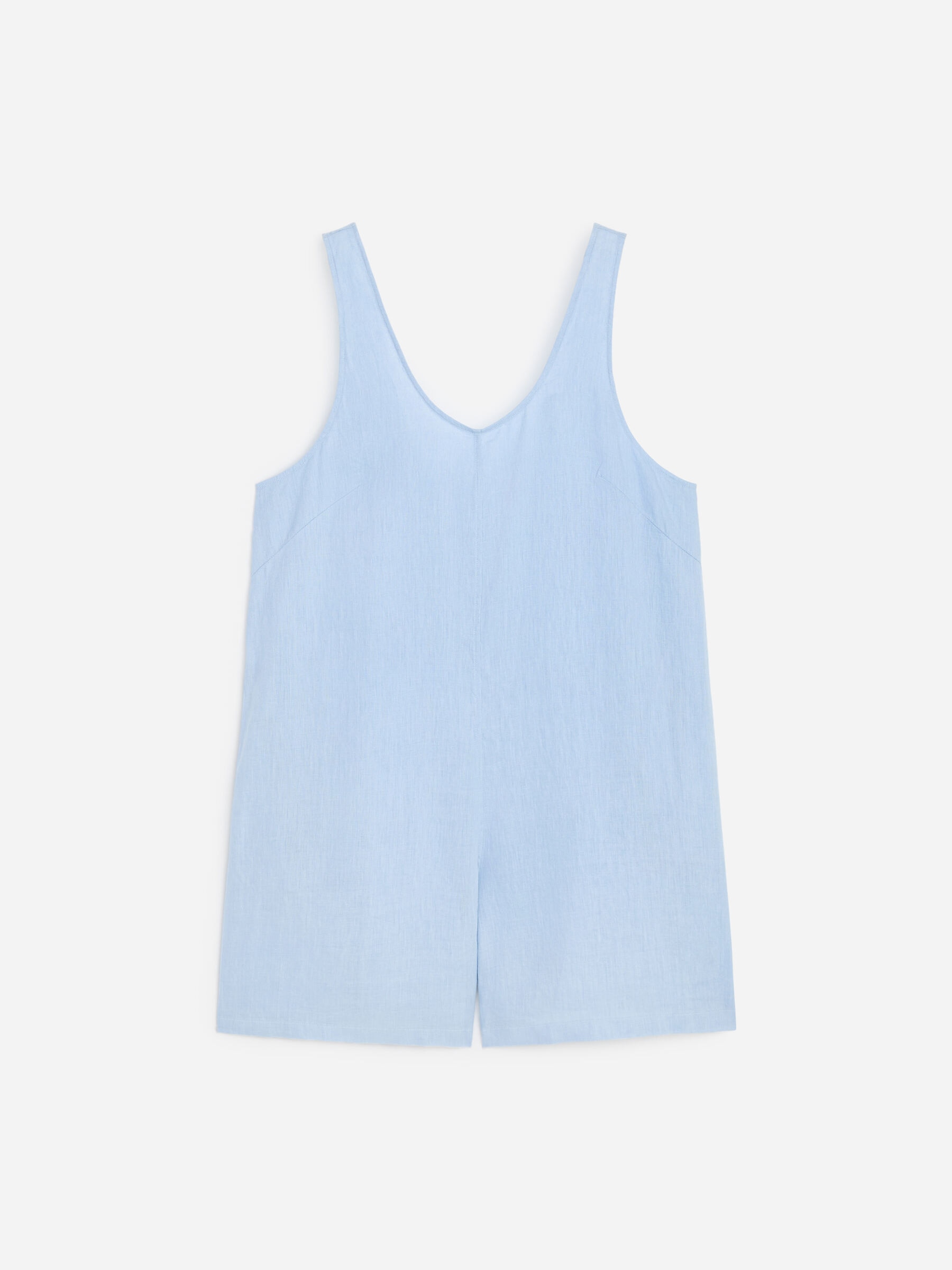 Short Linen Jumpsuit - Dusty blue - Regular fit - Women - StillMedia/DescriptiveStillLife - 1