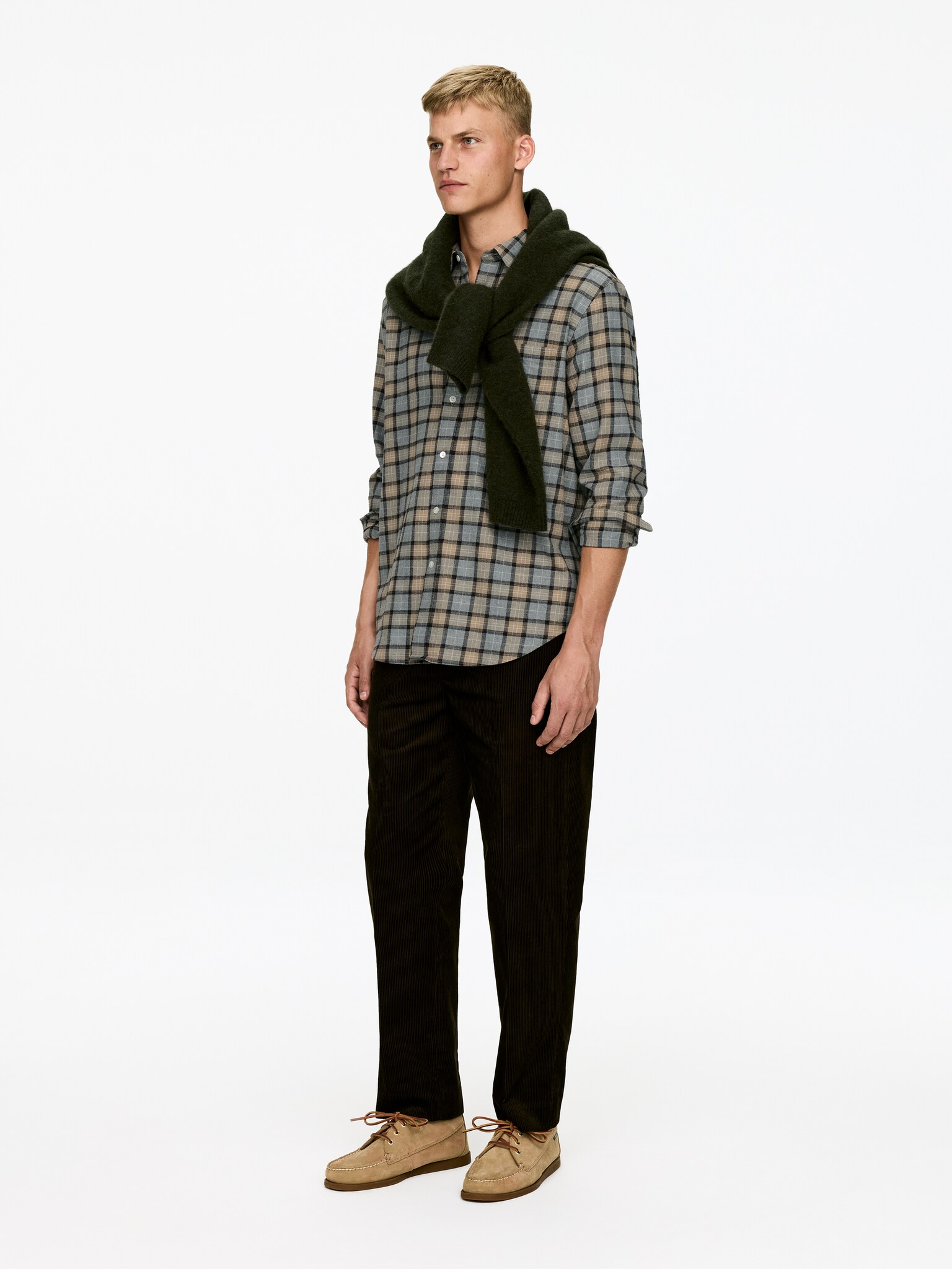 Chemise en flanelle - Beige/Multicolore/Gris chiné/Bleu foncé/Rouge/Noir - 5