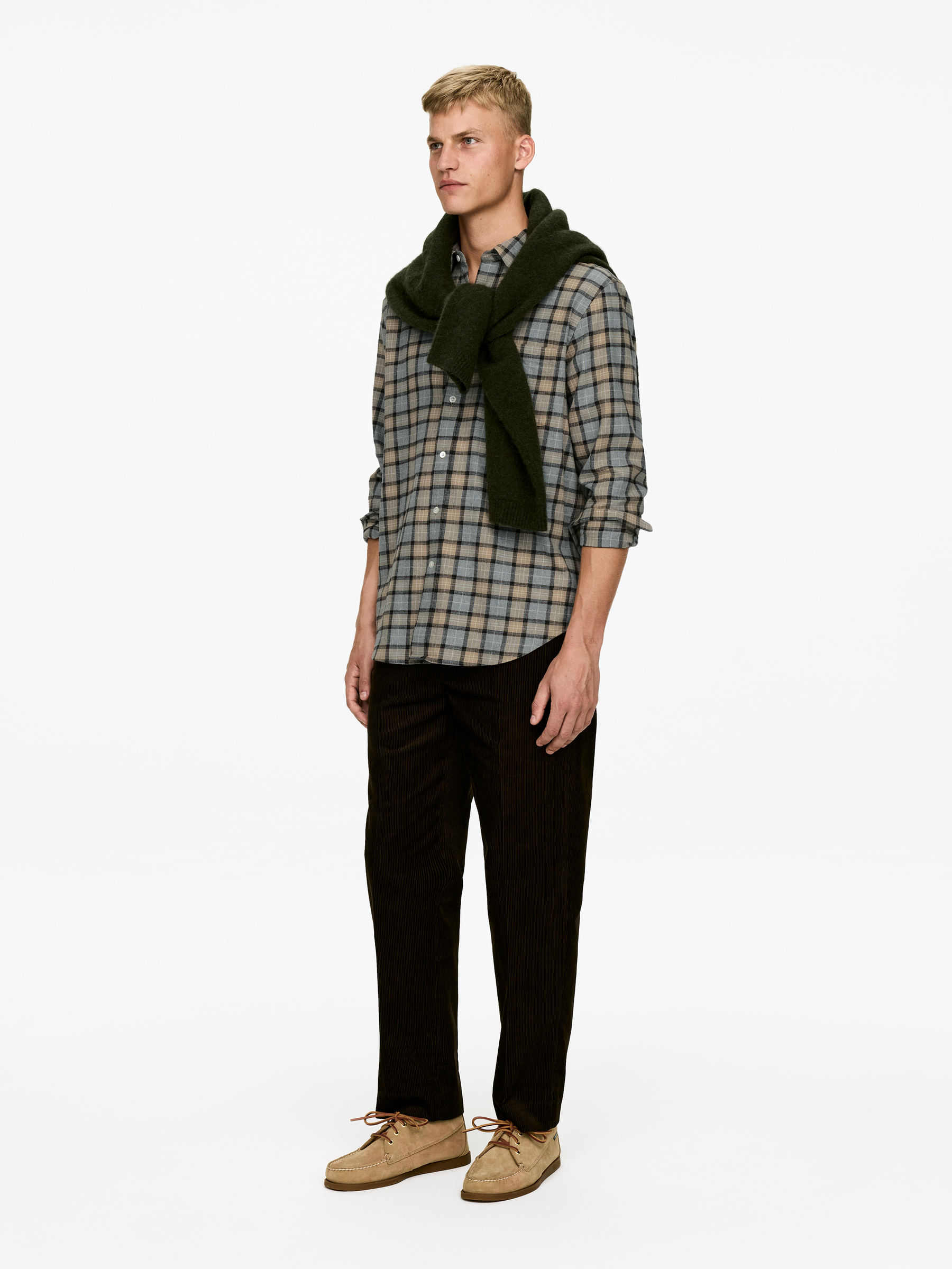 Flannel Shirt - Beige/Multi-Colour - Relaxed fit - Men - StillMedia/Lookbook - 3