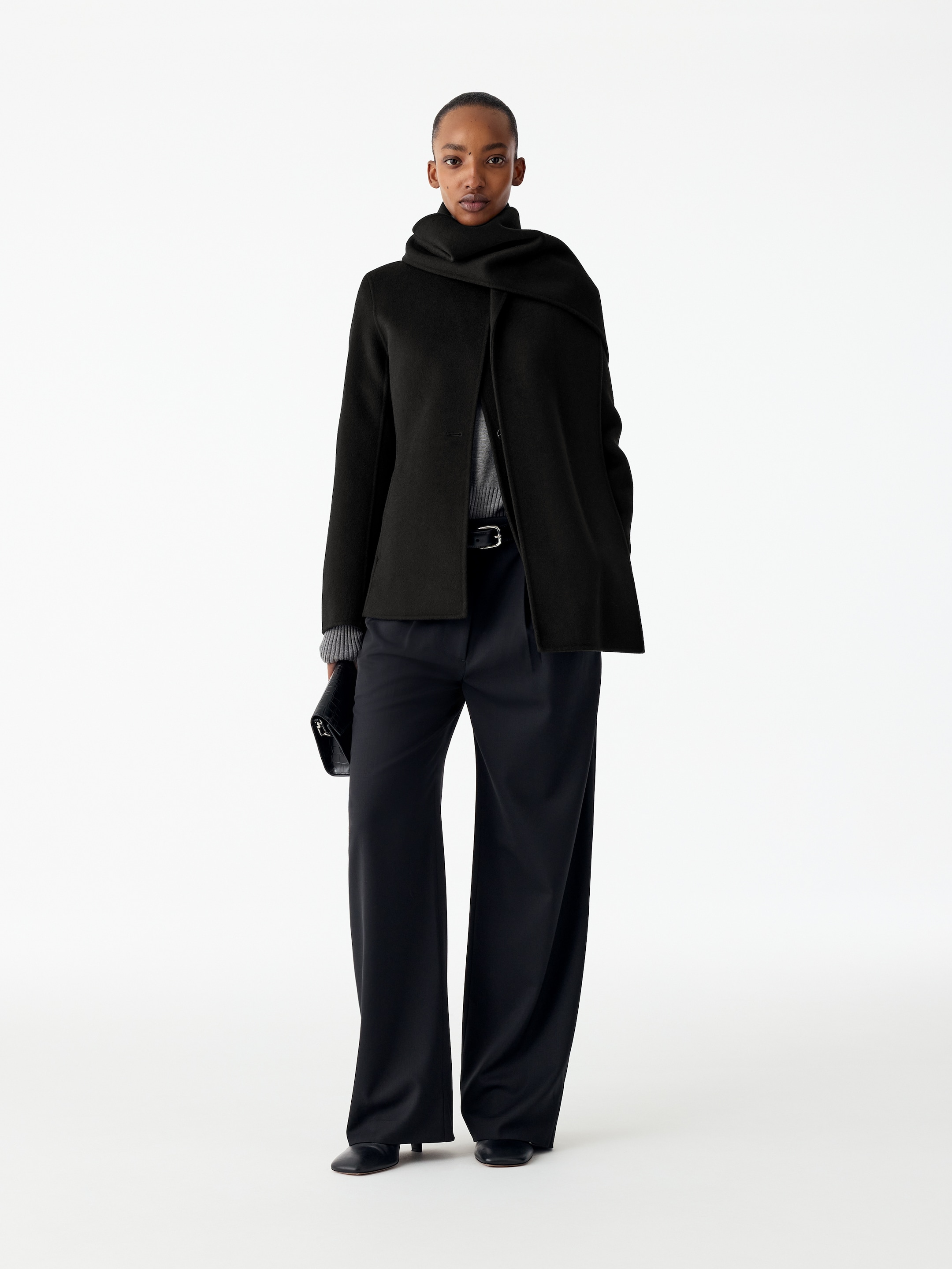 Doublé Wool-Blend Blazer-Black-16571