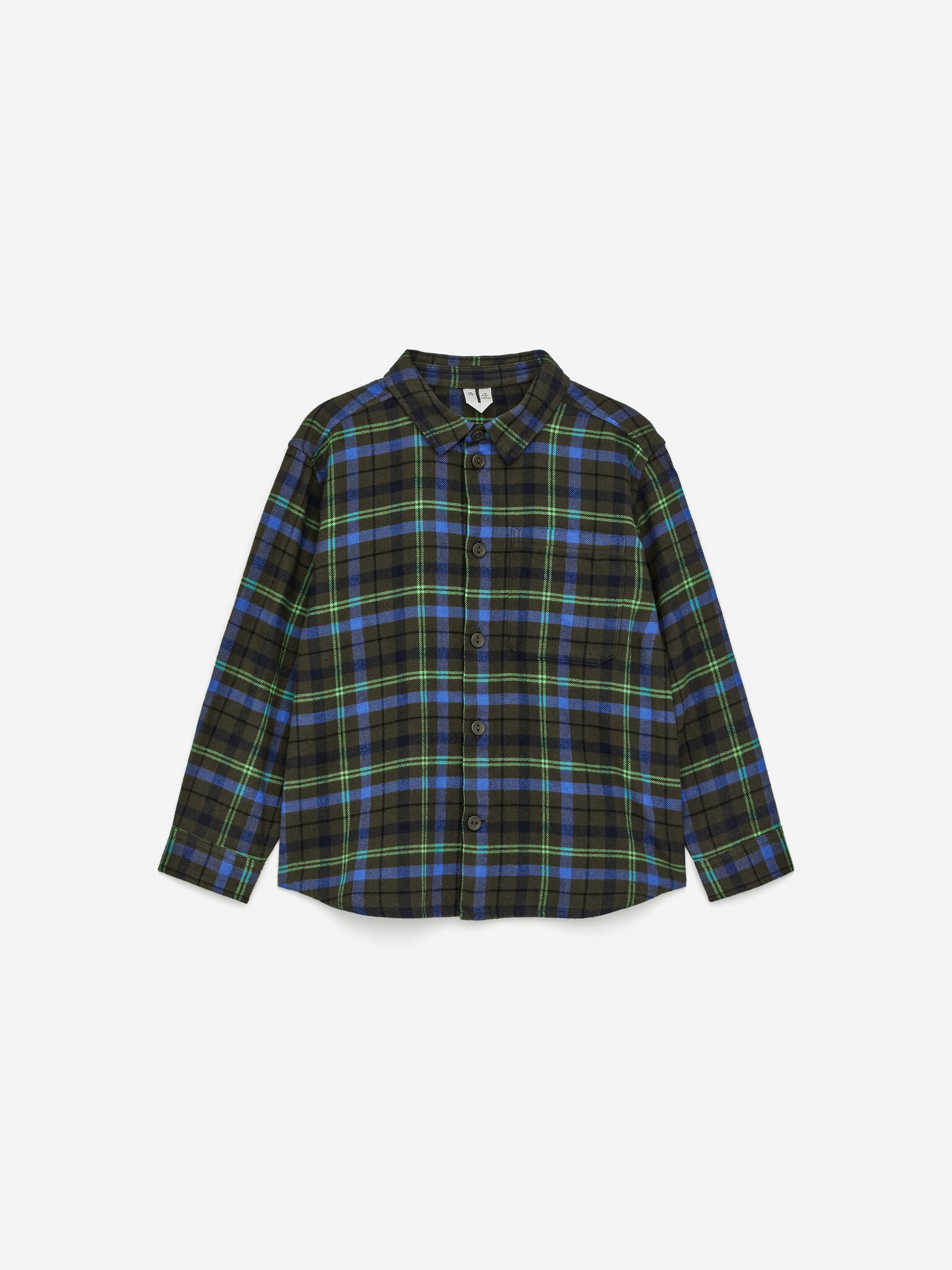 Checked Flannel Shirt - Blå/grønn/Blå/mørkeblå