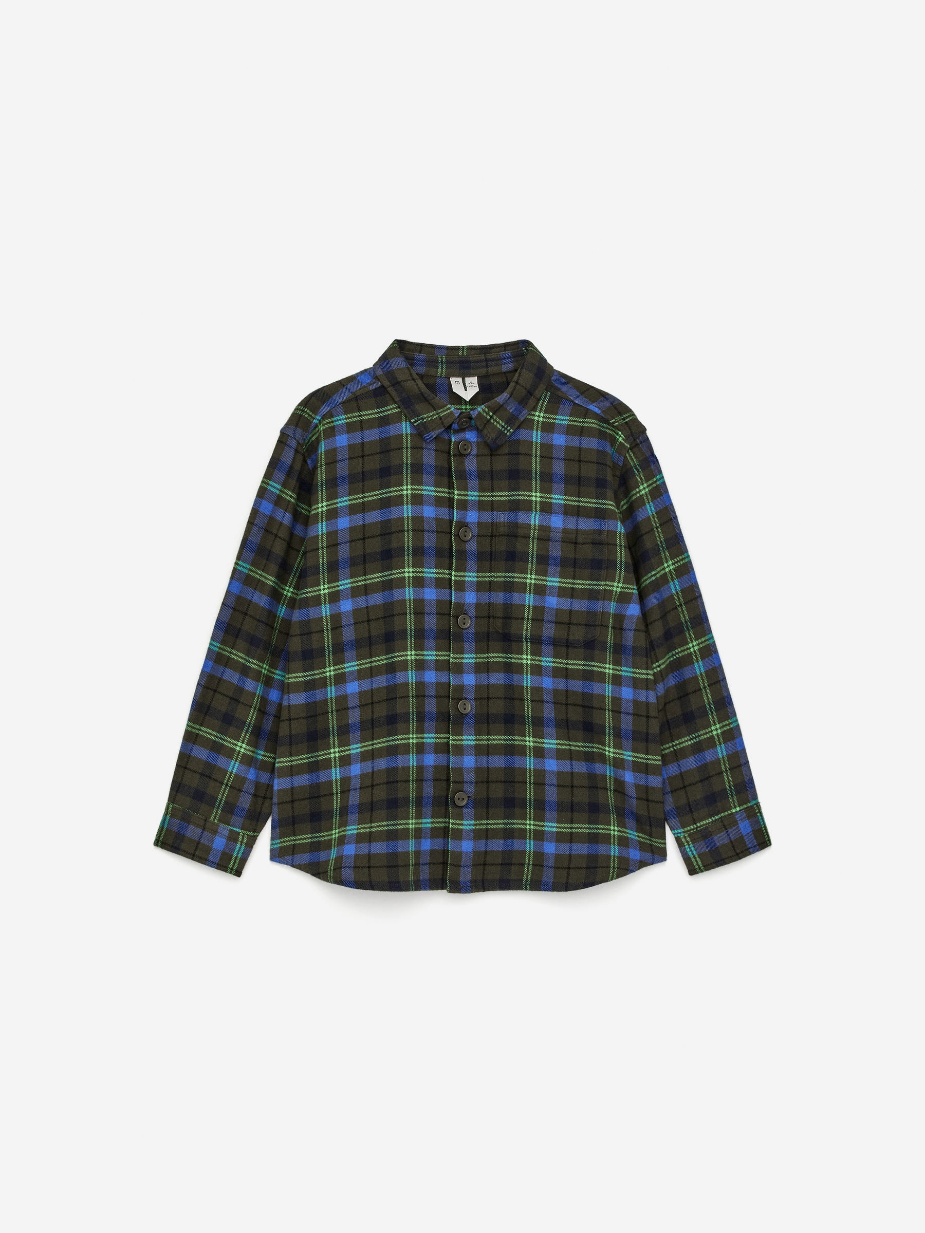 Checked Flannel Shirt-#444335-17003