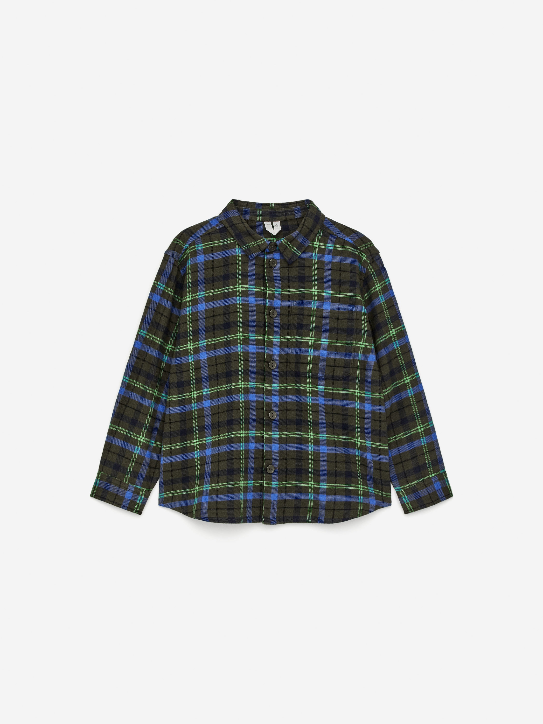 Checked Flannel Shirt-#444335-17003