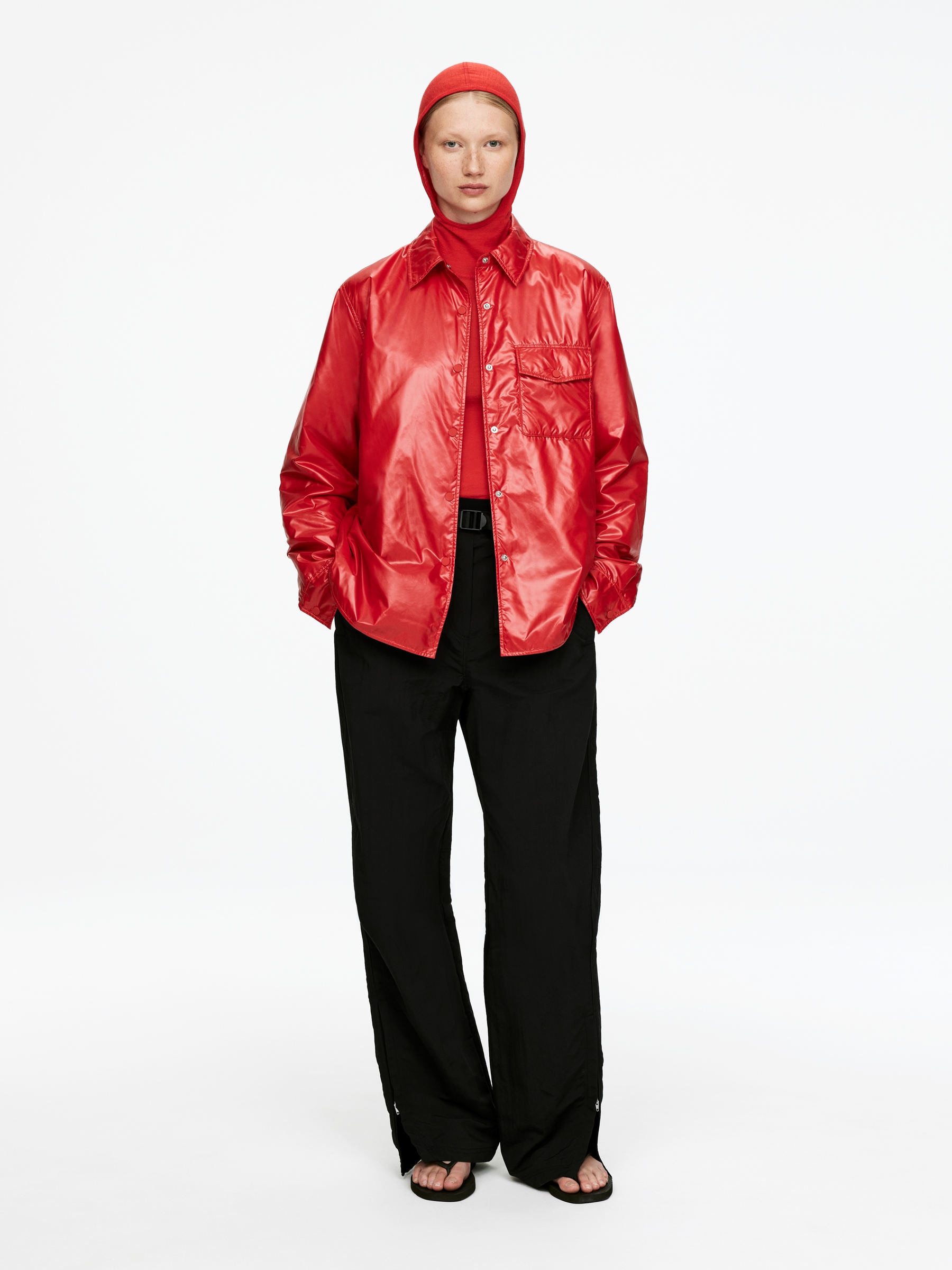 Nylon Overshirt-#C61B27-16500