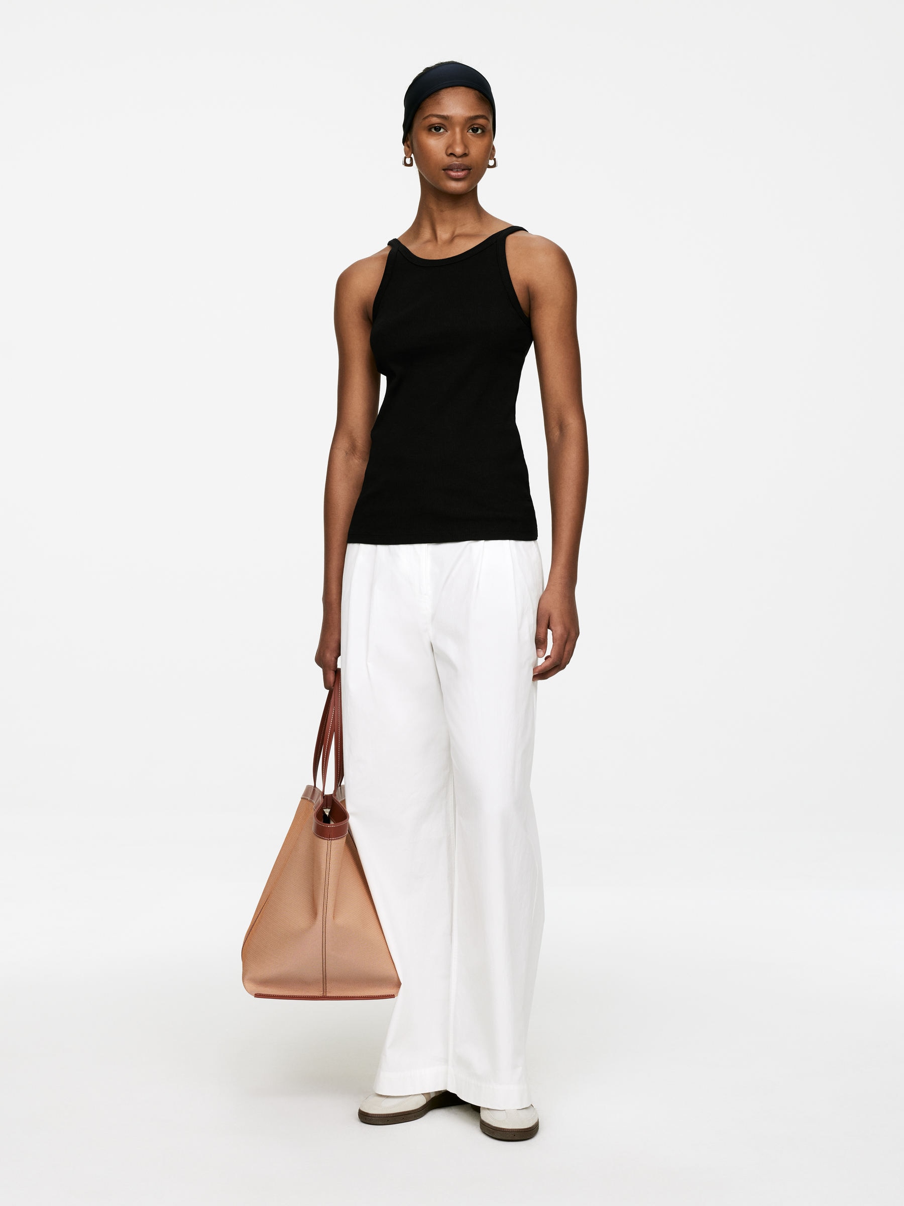 Rib Tank Top - Black - Slim fit - Women - StillMedia/Lookbook - 8