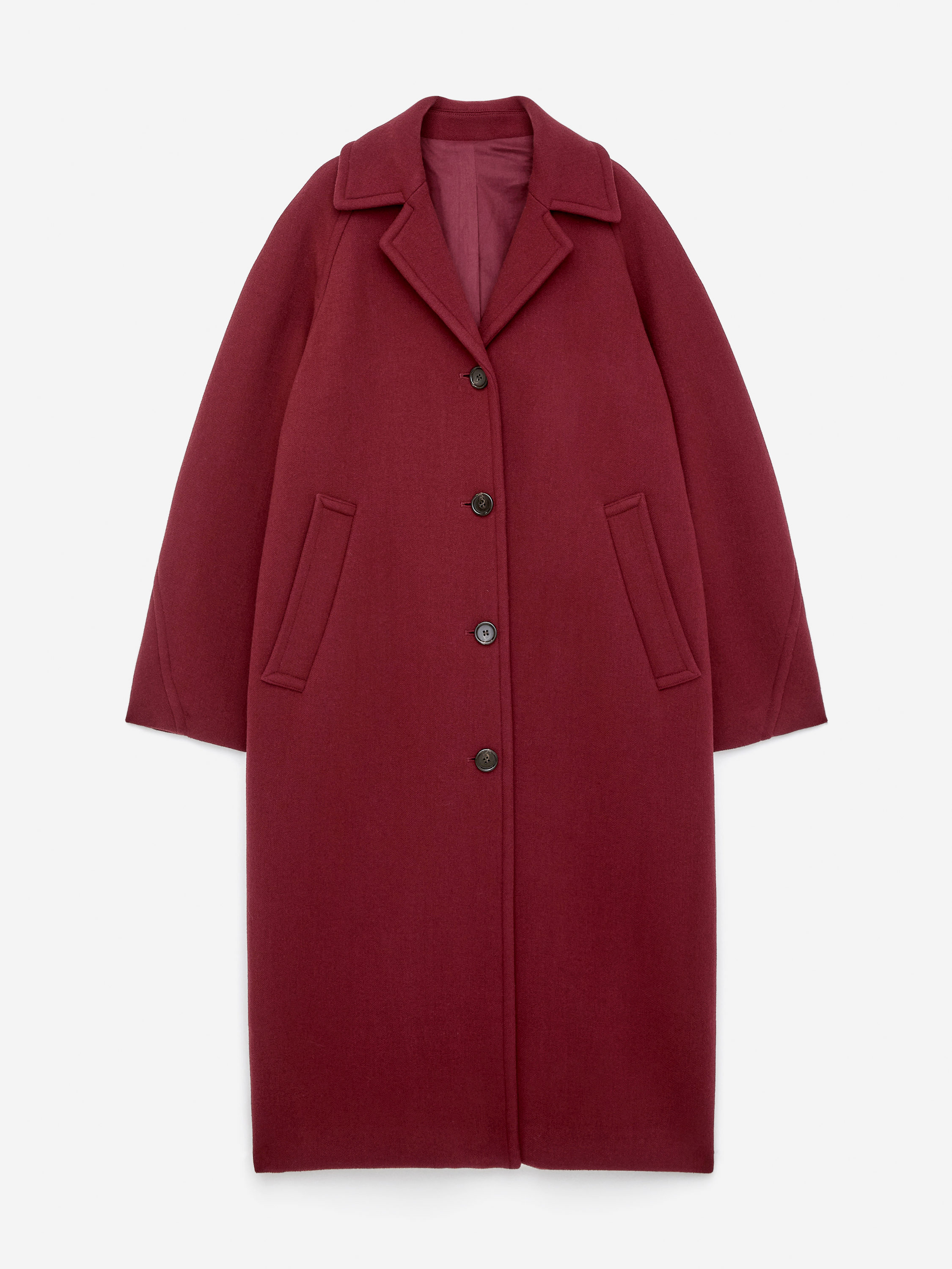 Oversized Wool-Blend Coat-#633337-17029
