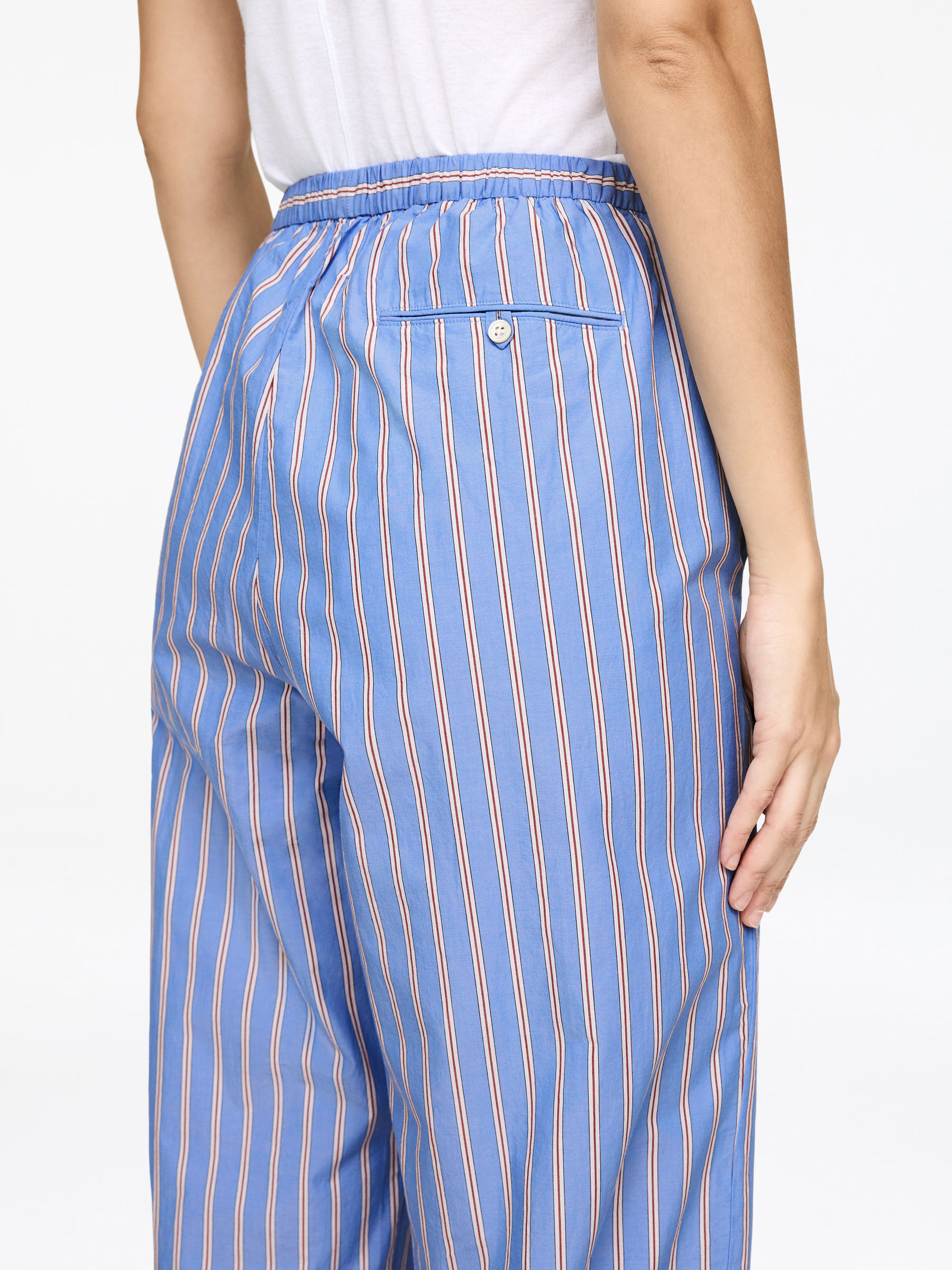 Cotton Pyjama Trousers - Blue/Striped - Regular fit - Women - StillMedia/Lookbook - 5