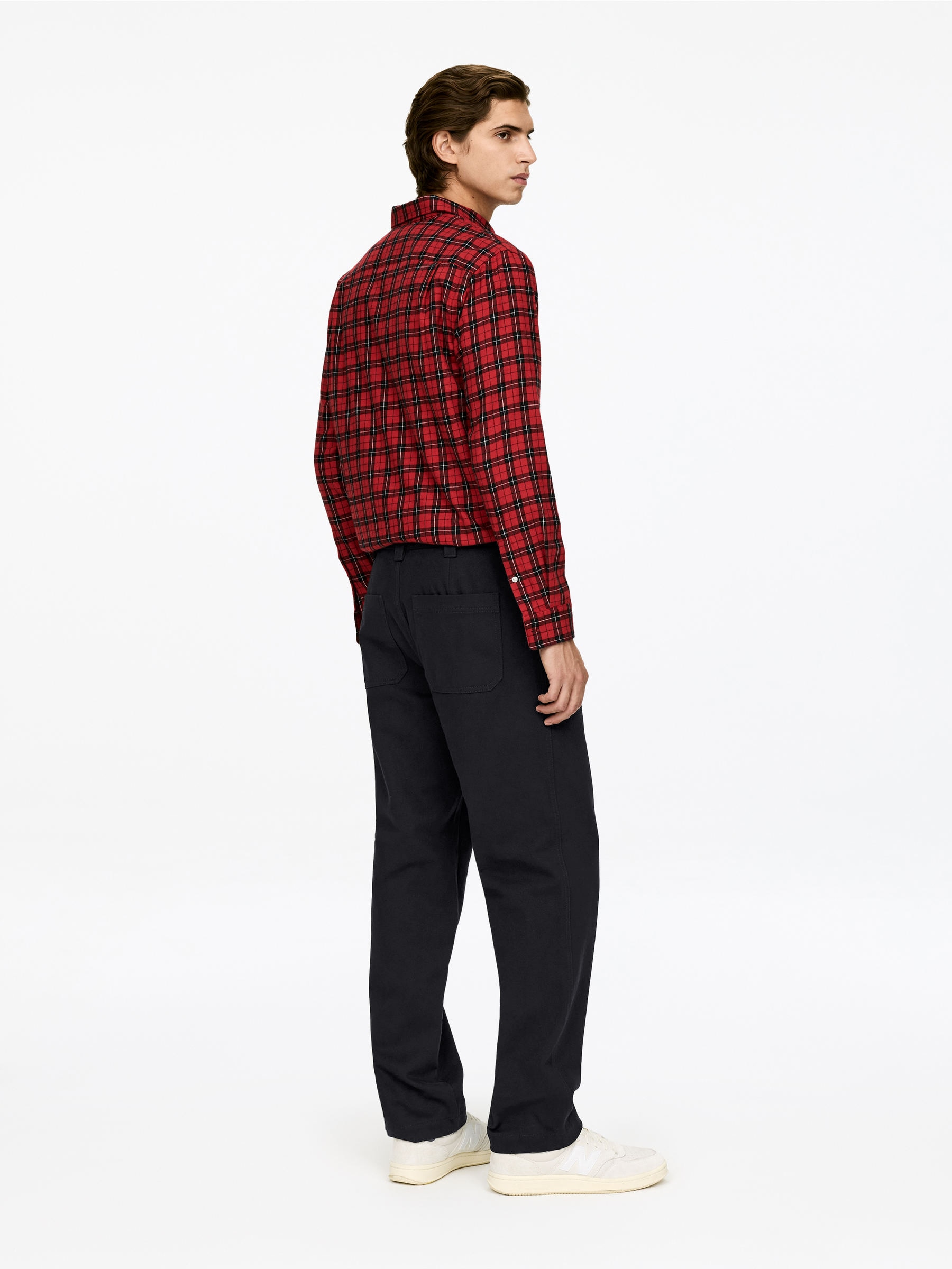 Cotton Moleskin Twill Trousers - Dark Blue - Regular fit - Men - StillMedia/Lookbook - 10