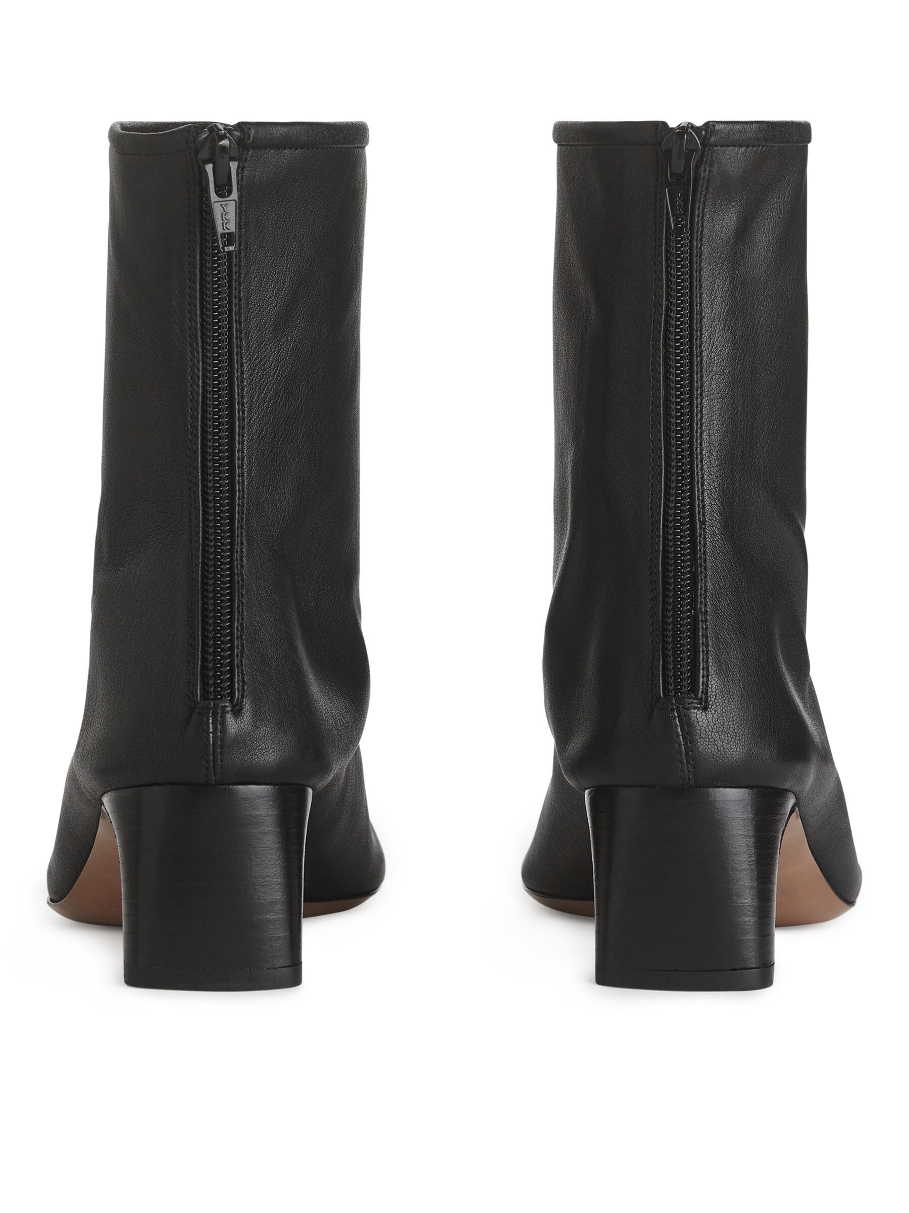 Stretch-Leather Sock Boots - Black - Women - StillMedia/DescriptiveStillLife - 2