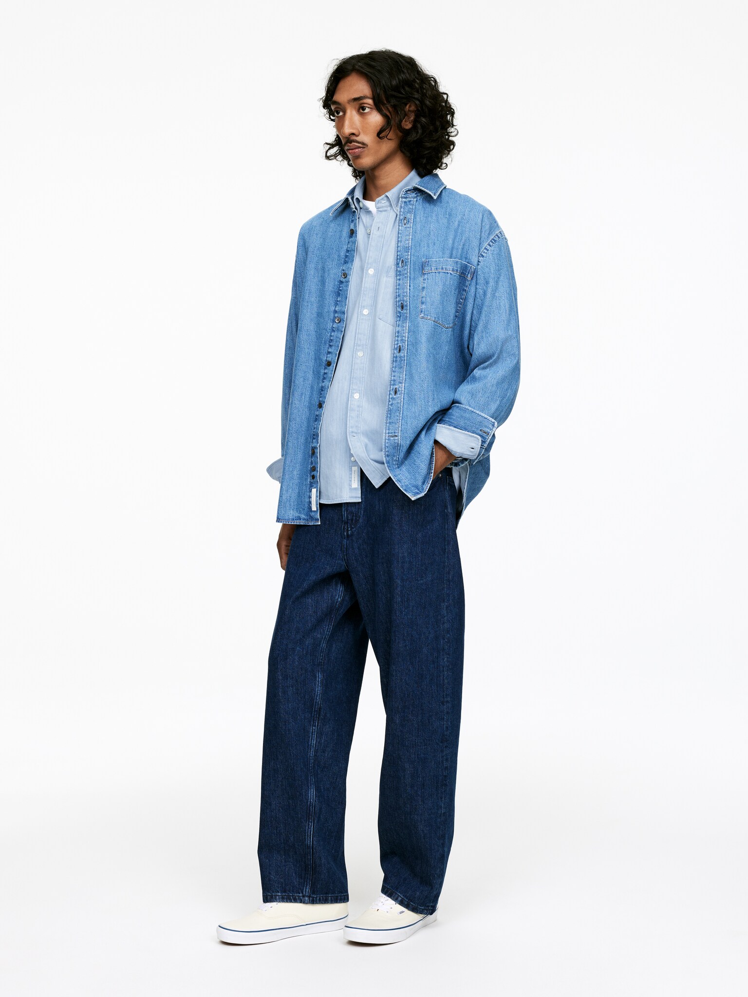 Chemise en jean - Bleu ciel/Bleu foncé/Bleu délavé/Noir - 4