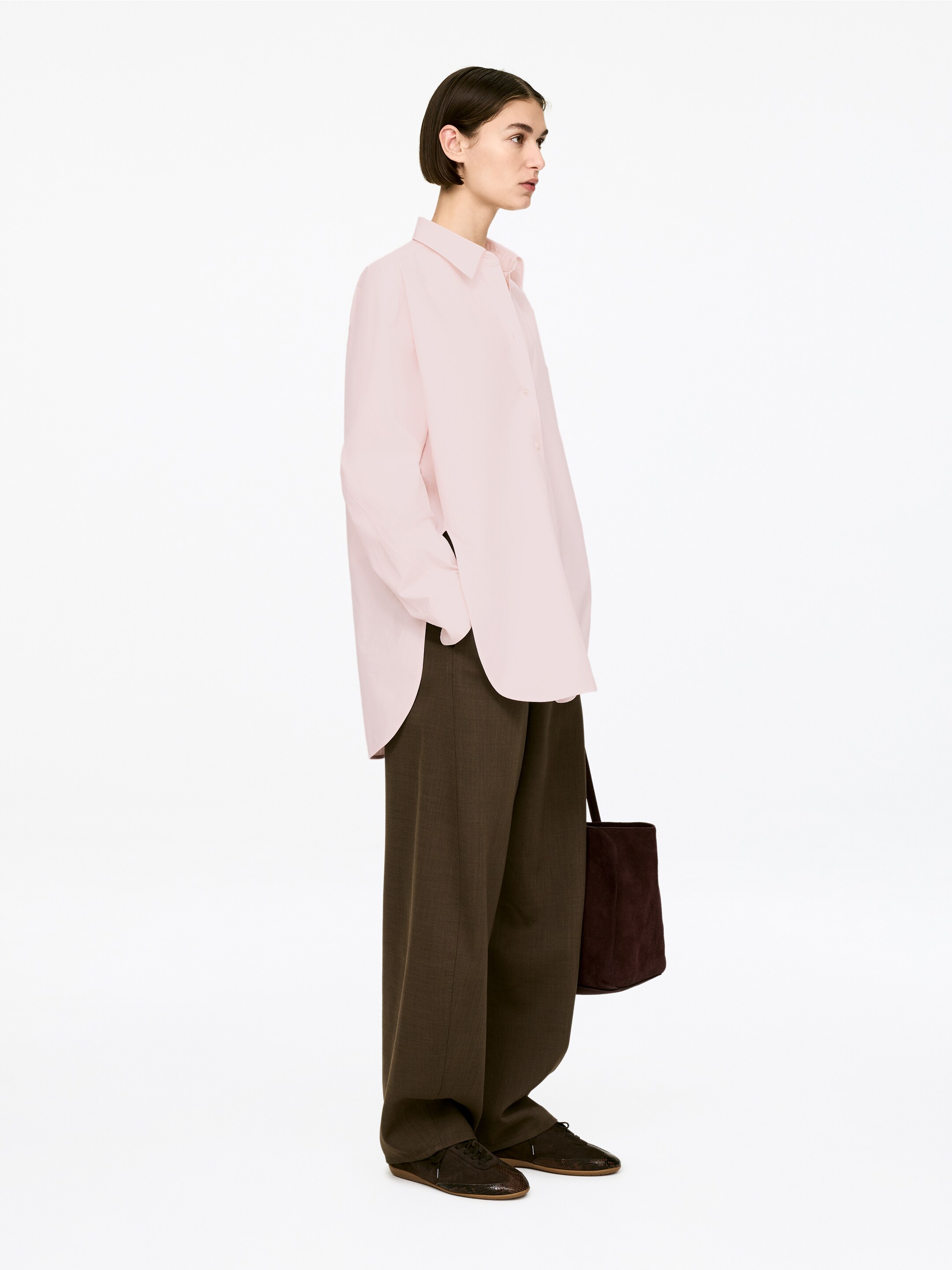Se større billede: Buet skjorte med slidser - Lyserød - DAME | H&M DK 2