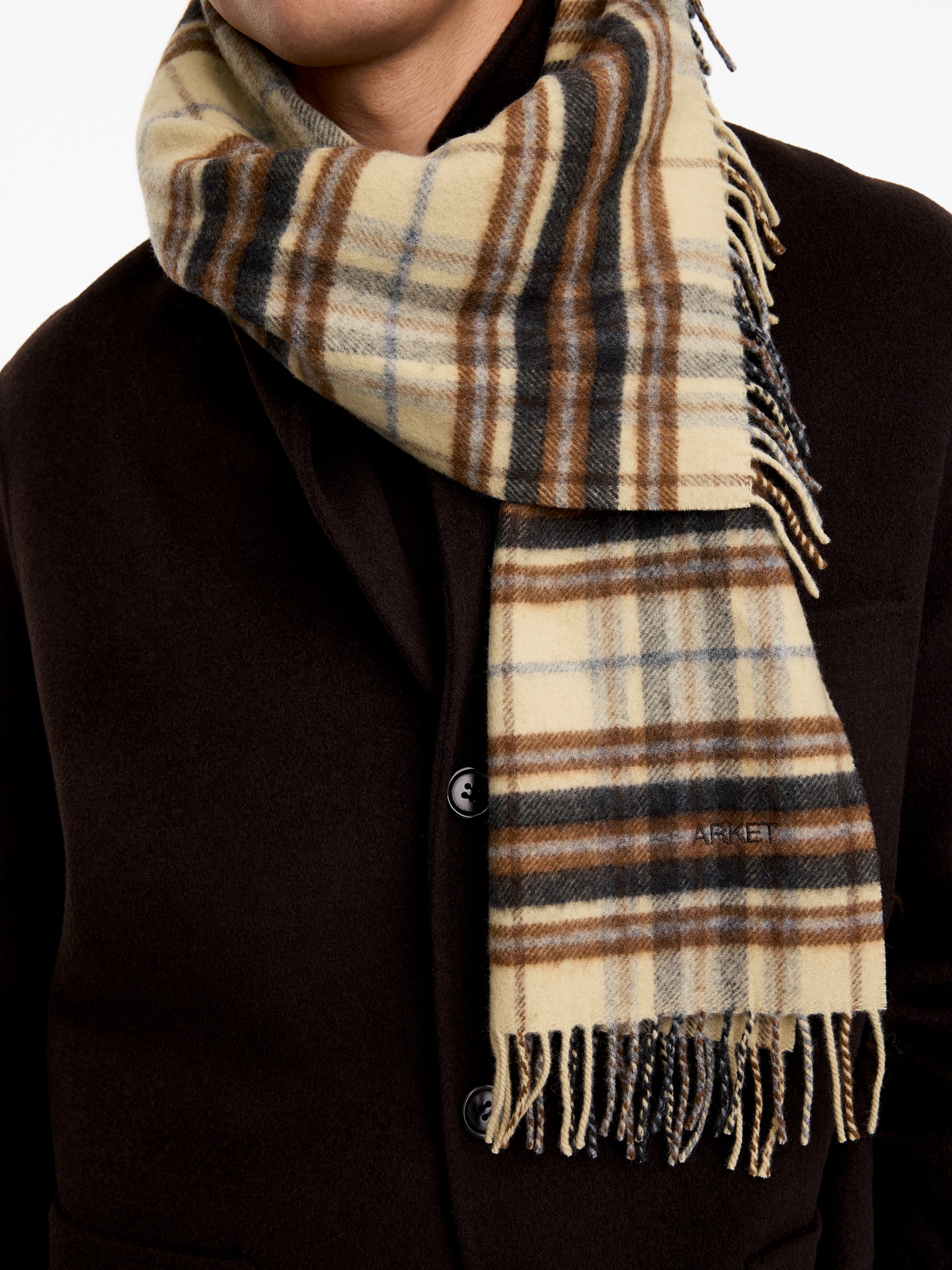 Checked Wool Scarf - Yellow - men - StillMedia/Lookbook - 4