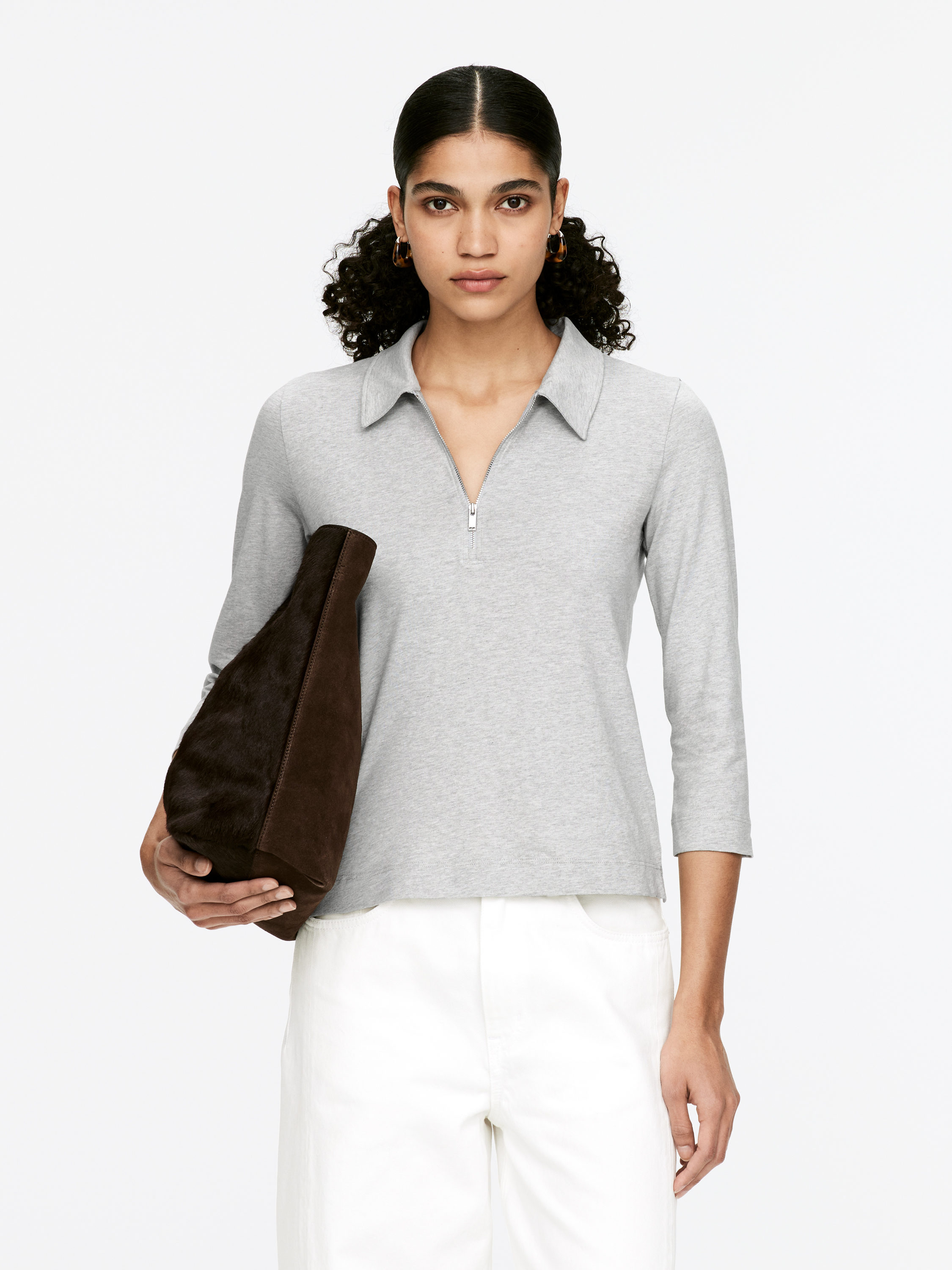 Half-Zip Top-#B2B3B7-15949