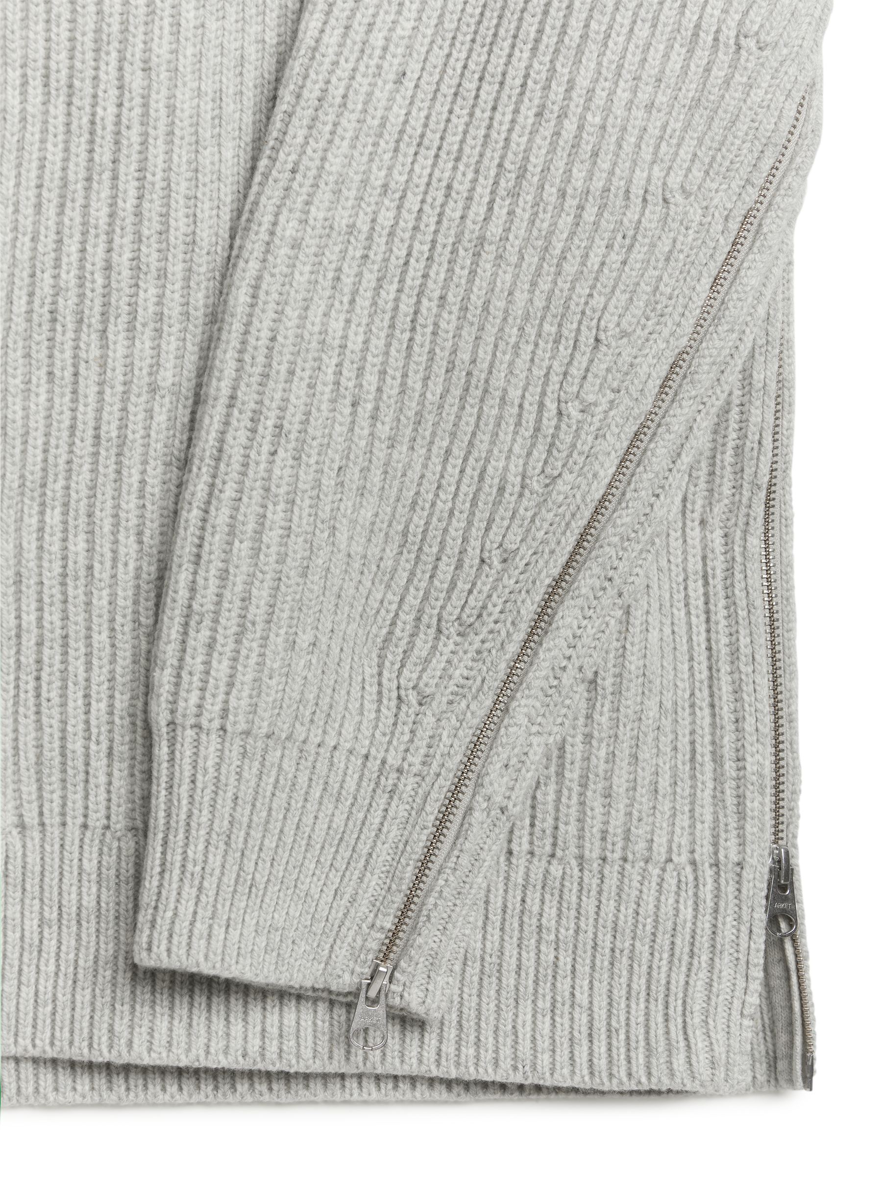 ZipDetail Wool Jumper - Light Grey Melange - Corte relajado - Women - StillMedia/DescriptiveDetail - 1