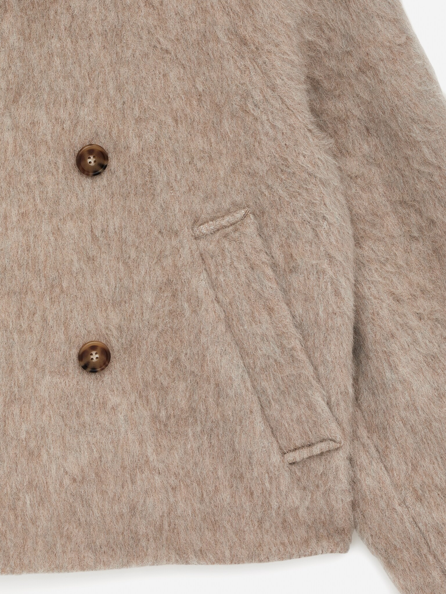 Veste en laine et alpaga - Taupe/Noir - 4