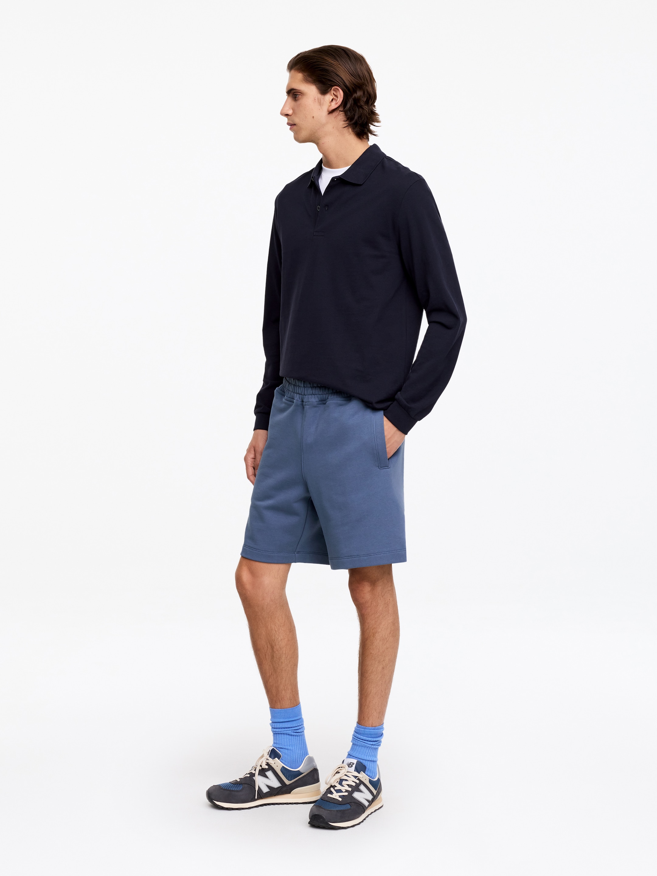 Jersey Shorts - Dusty Blue - Relaxed fit - Men - StillMedia/Lookbook - 3