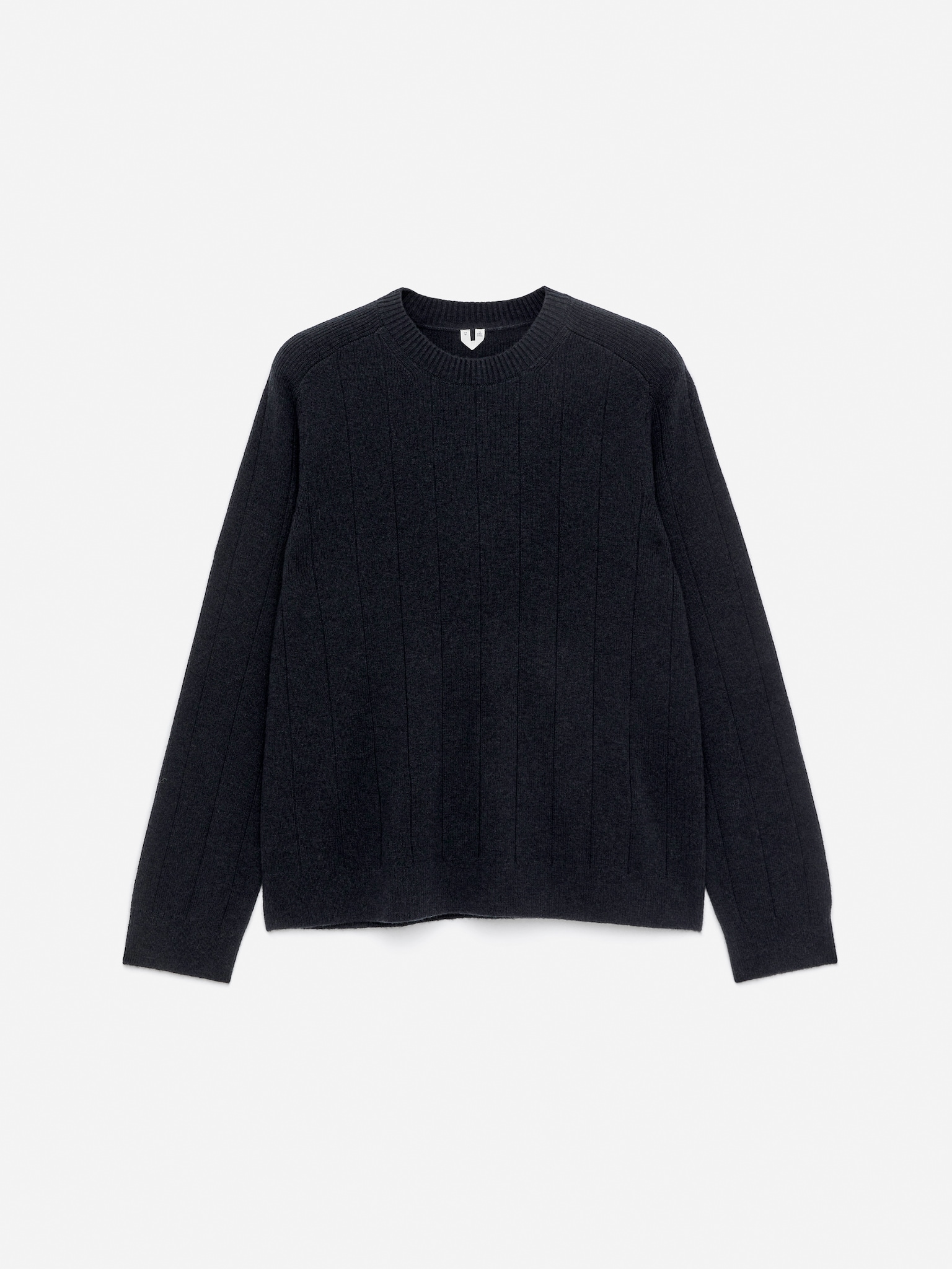 Pull à col rond en laine d'agneau - Bleu foncé - 2