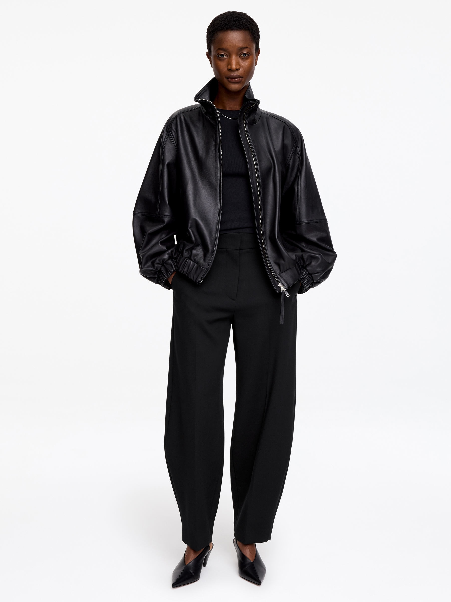 Pantalon à jambes barrel avec fermeture éclair - Noir - Relaxed fit - Femme - StillMedia/Lookbook - 2