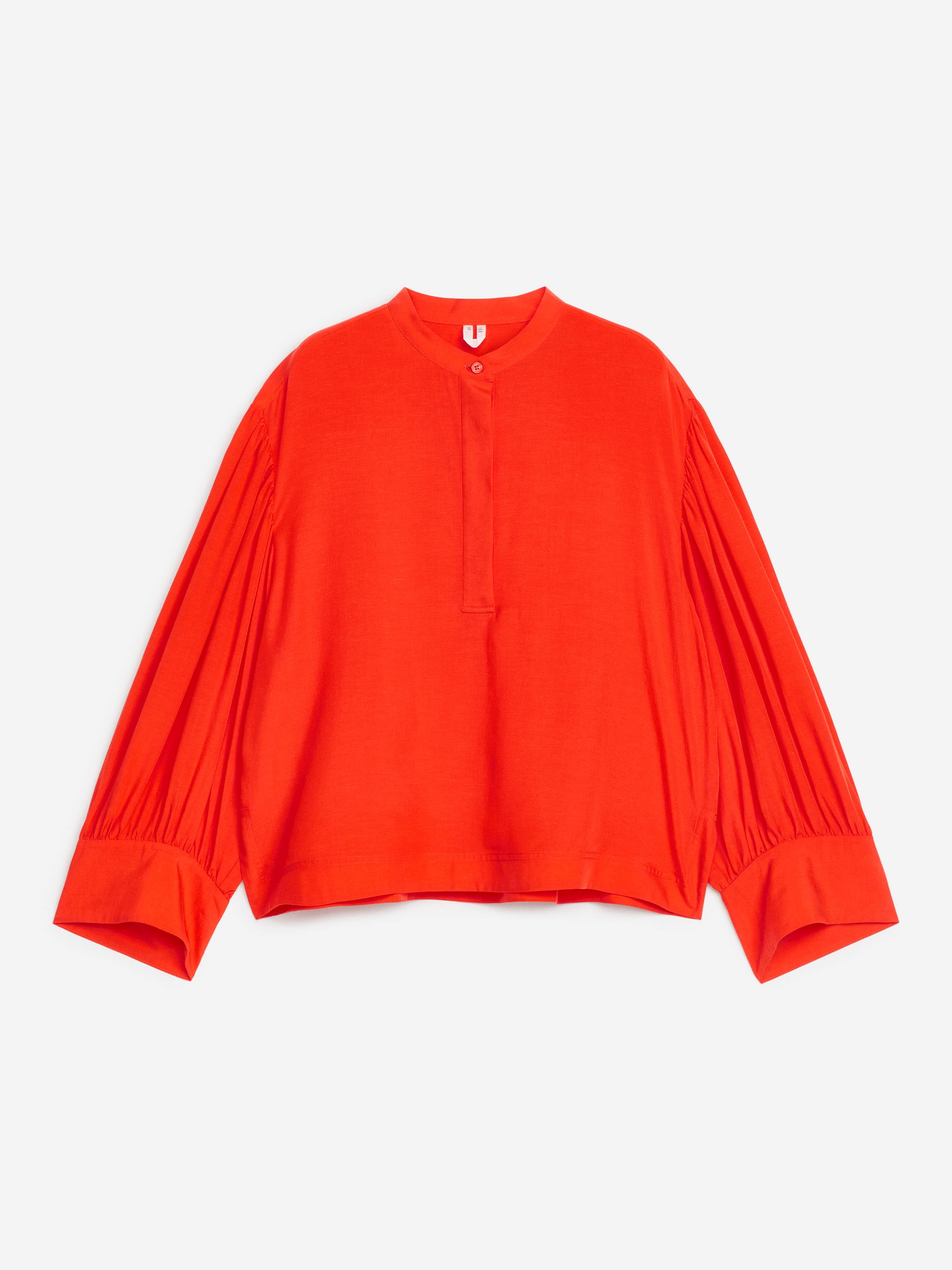 Chemisier décontracté en lin et lyocell-#C44A34-13256